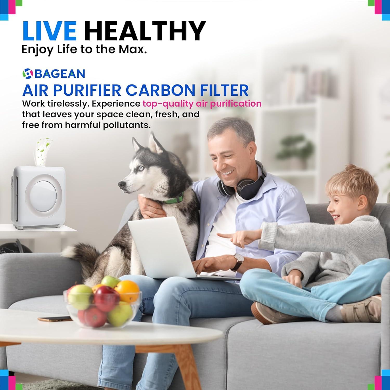 Filtro de Carbono Bagean para Purificador Coway AP-1512HH y 200M - Paquete de 3