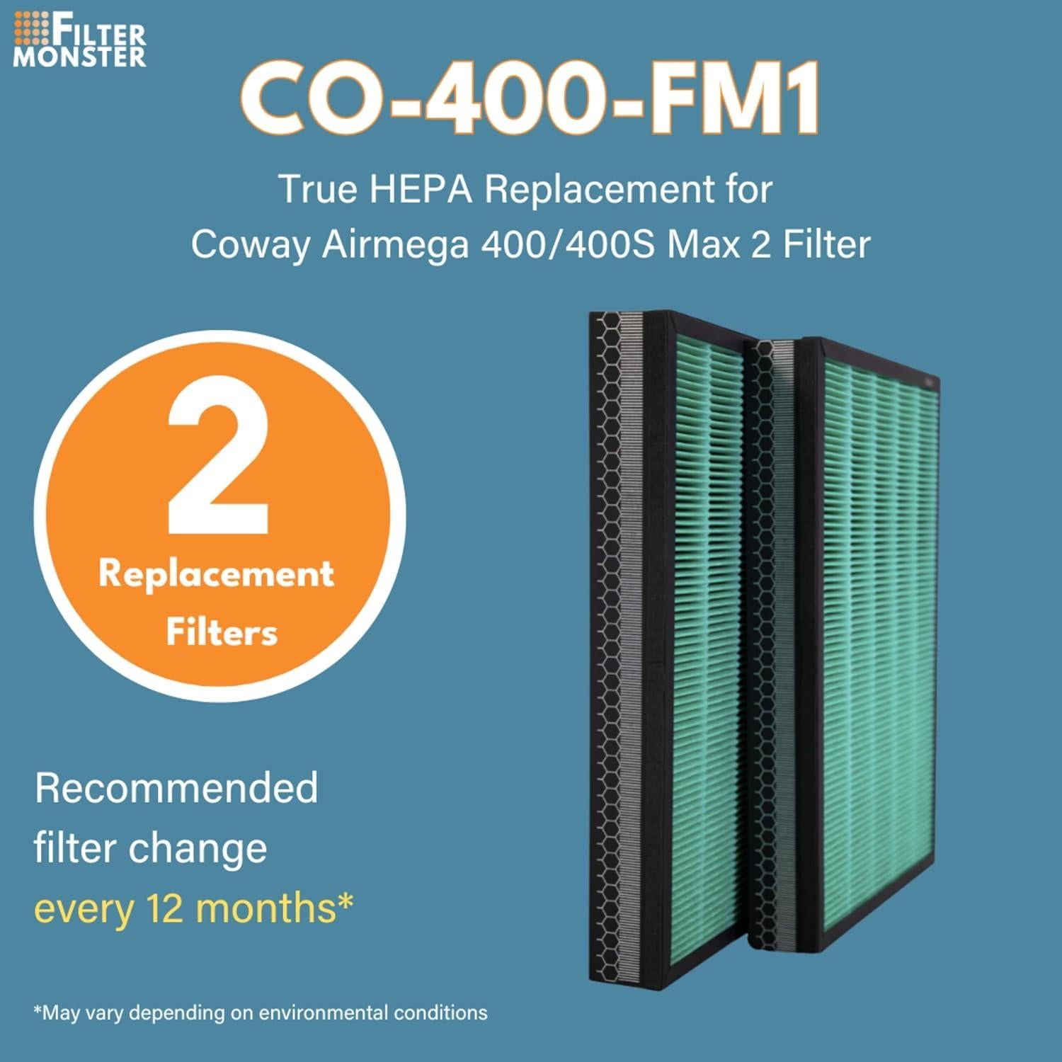 Filtro HEPA Reemplazo Filter-Monster para Coway Airmega 400