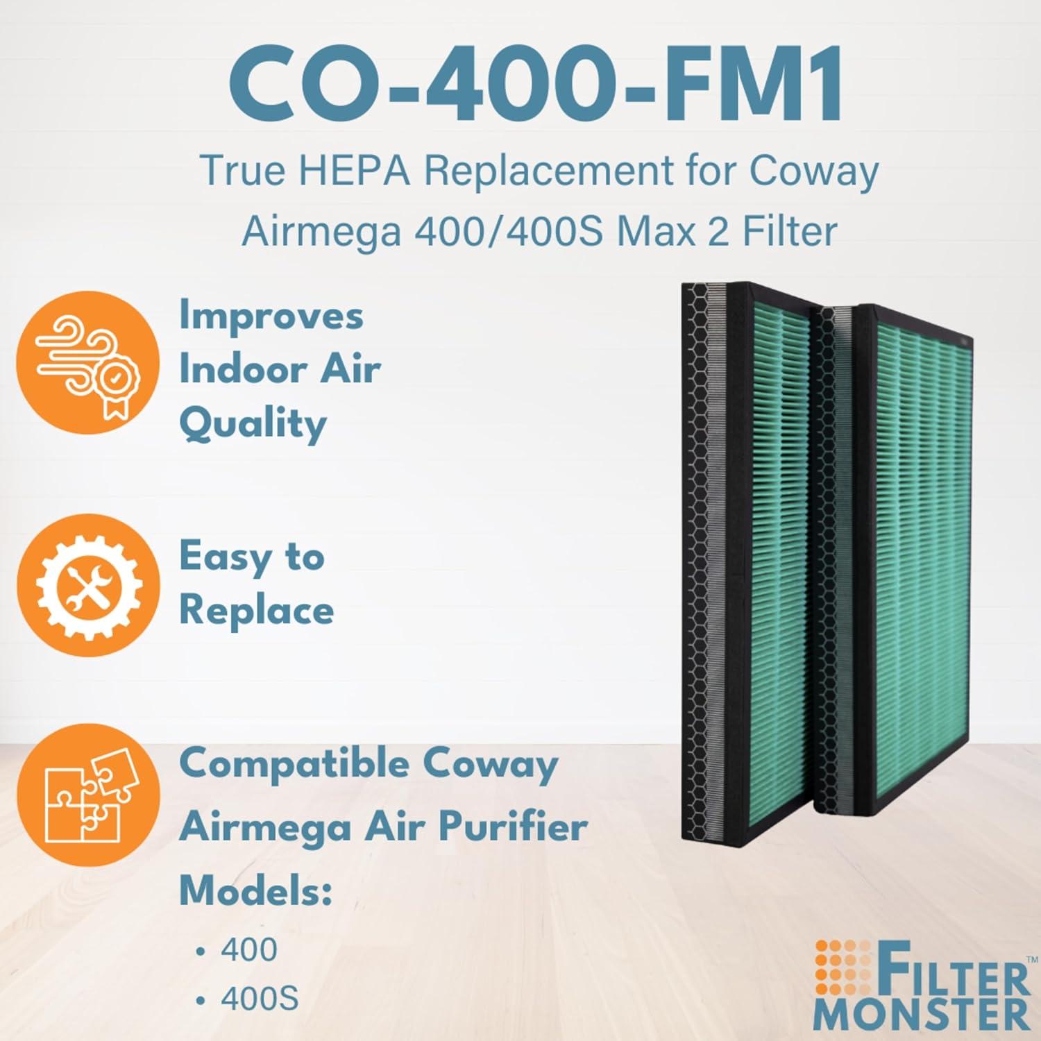 Filtro HEPA Reemplazo Filter-Monster para Coway Airmega 400