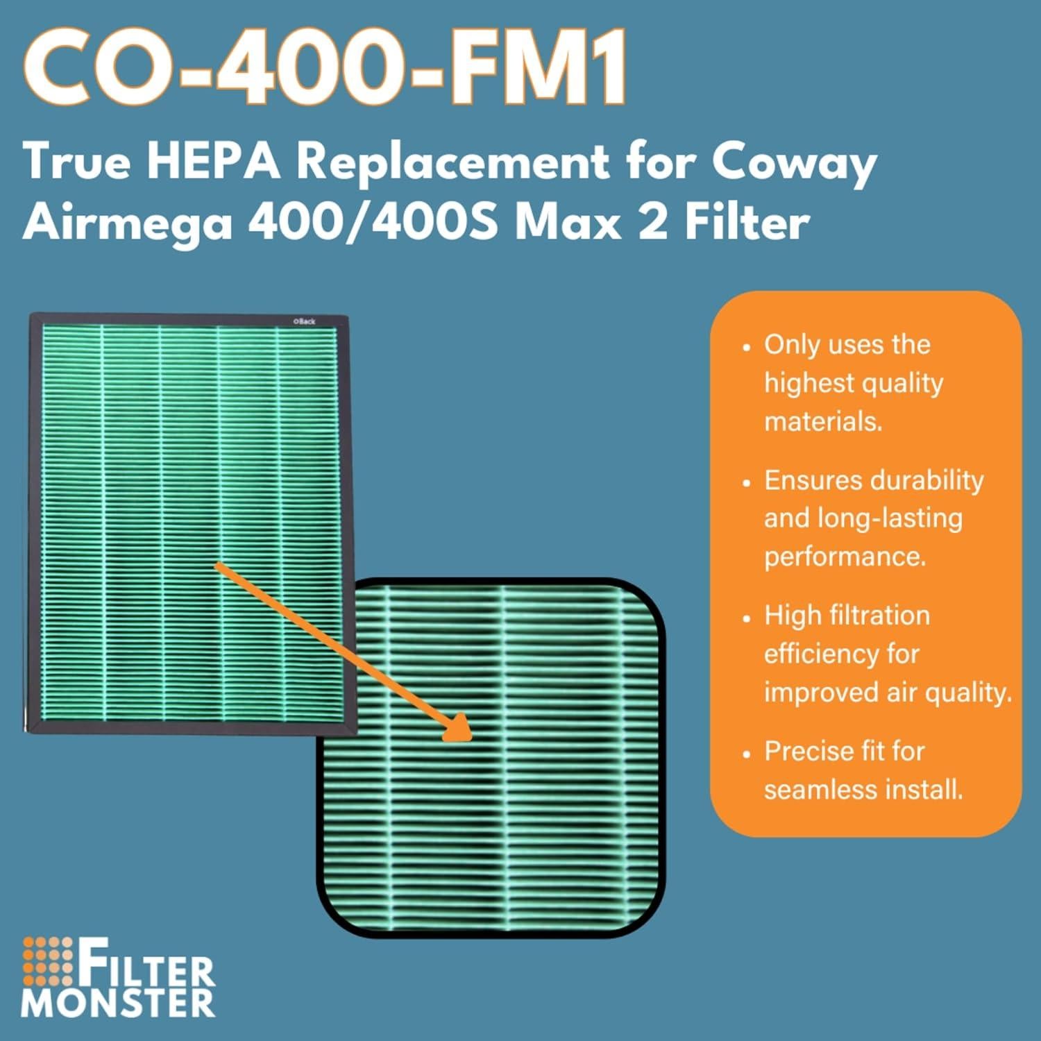 Filtro HEPA Reemplazo Filter-Monster para Coway Airmega 400