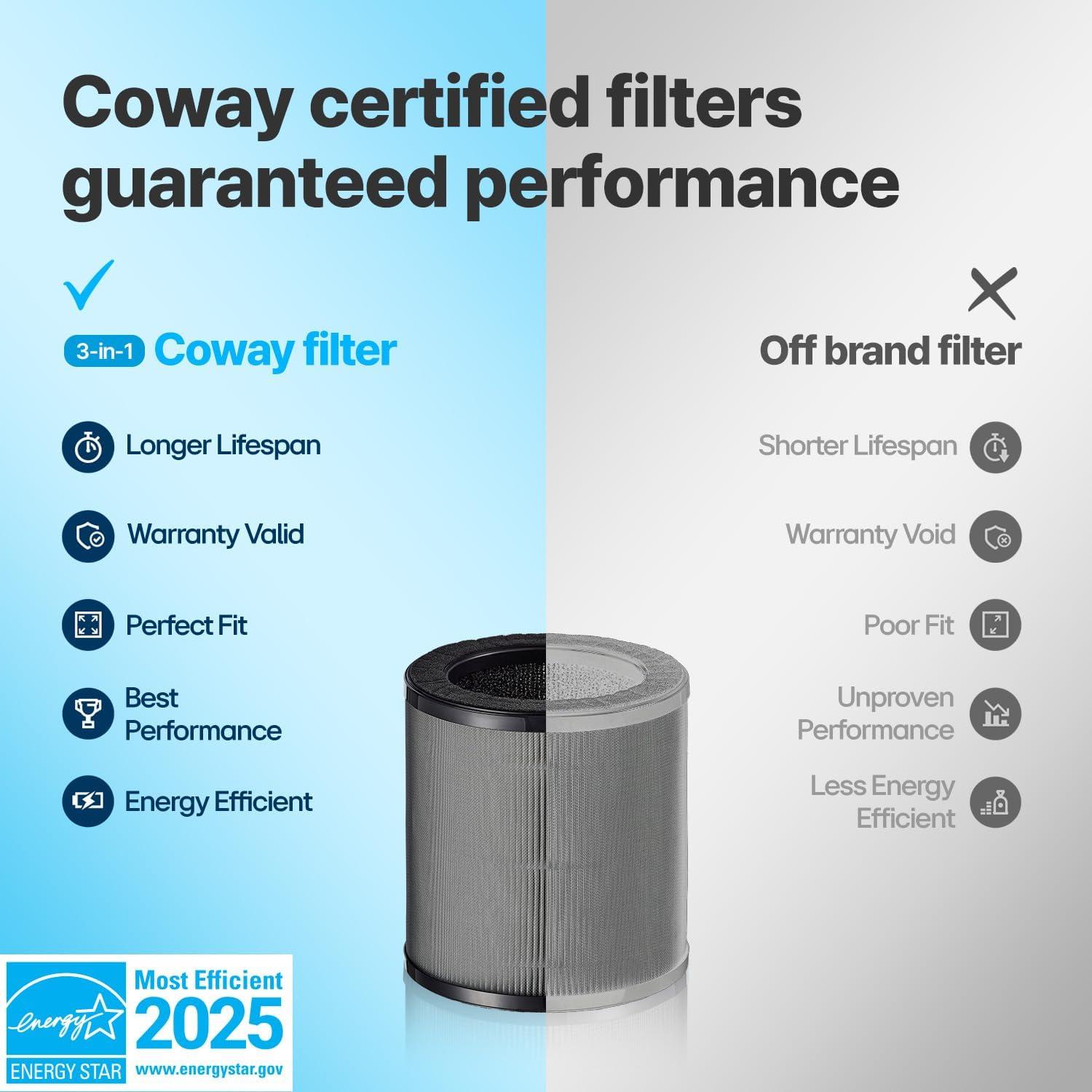 Juego de Filtros de Reemplazo Coway Airmega 50 - HEPA y Desodorización