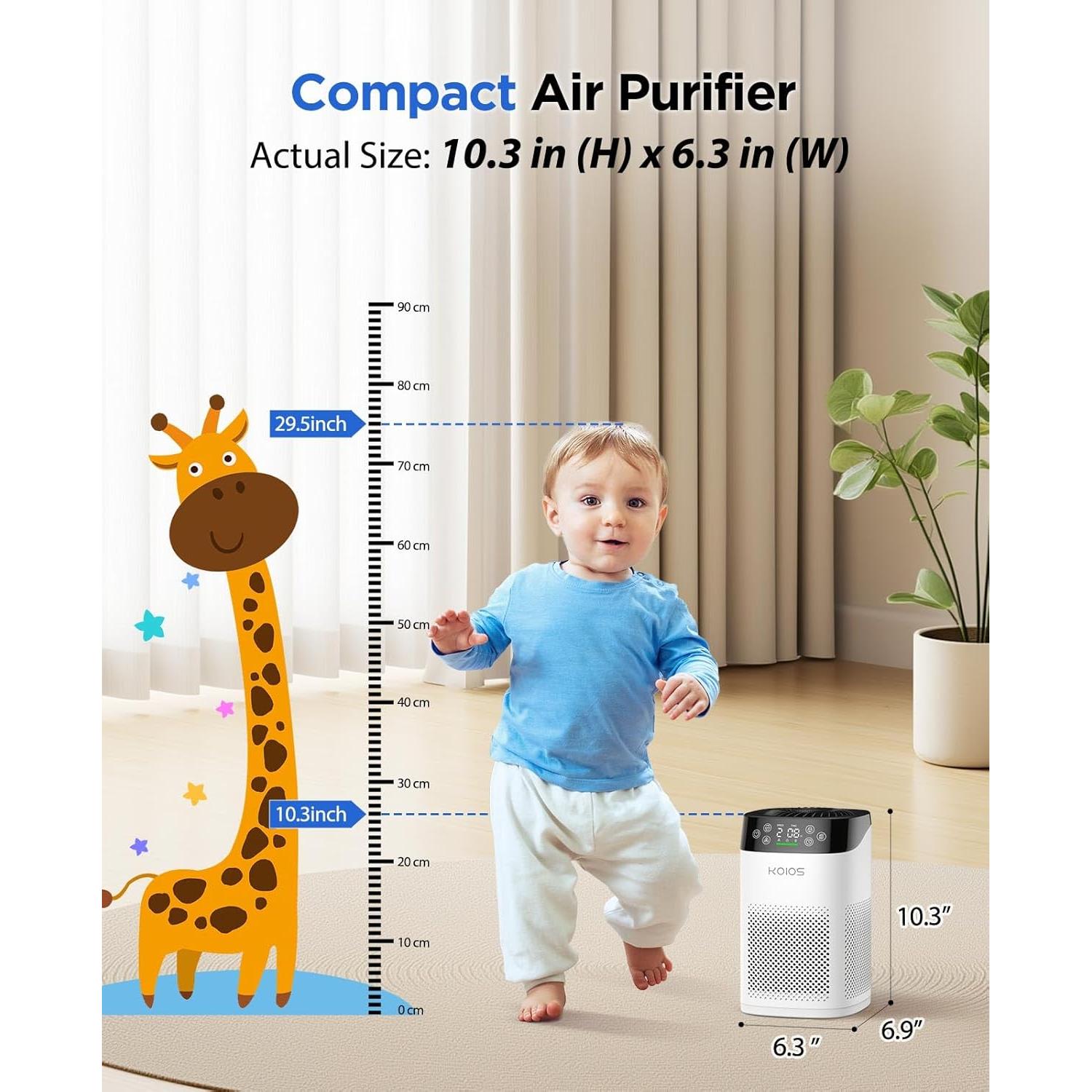 Purificador de Aire KOIOS BK08 HEPA H13 para Habitaciones Grandes