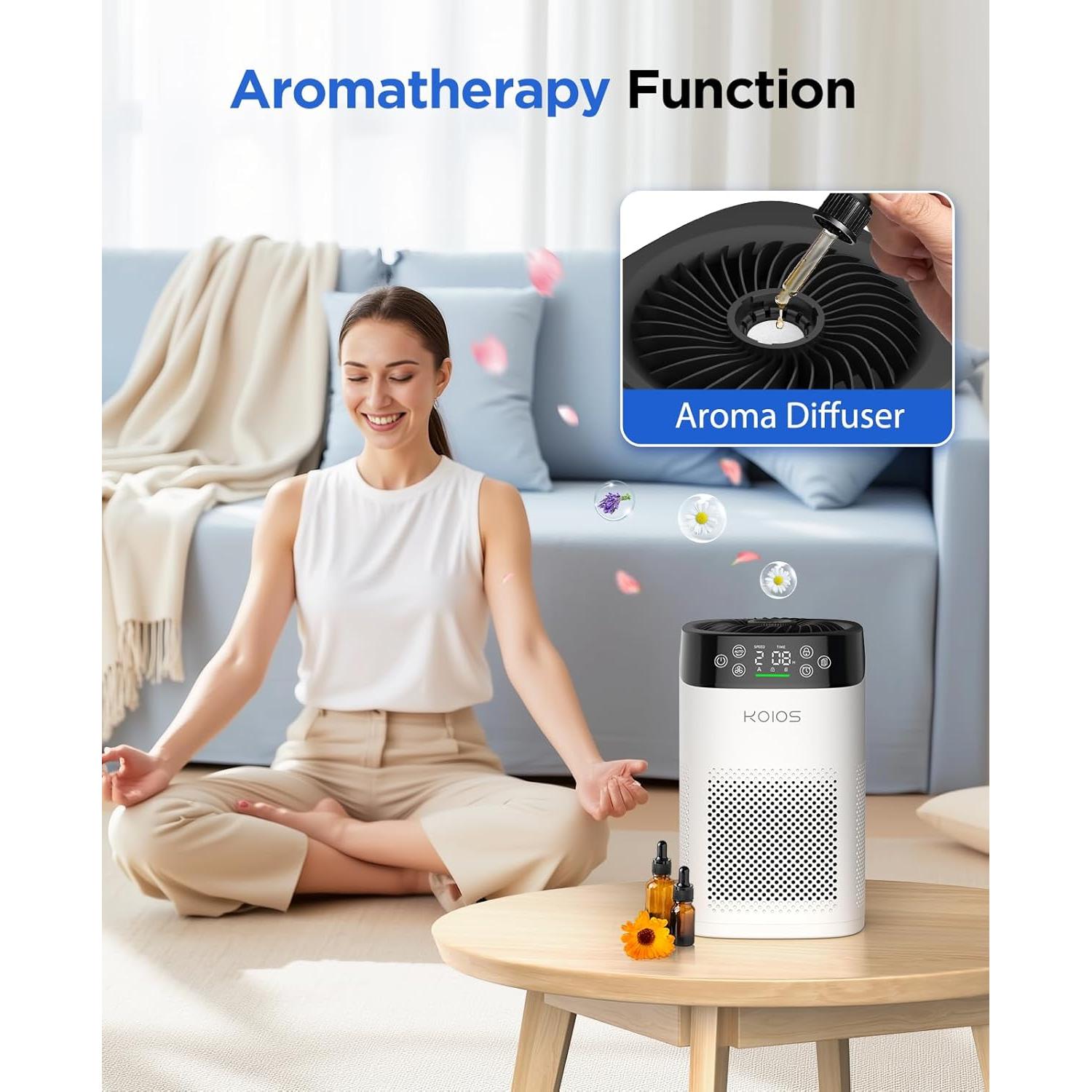 Purificador de Aire KOIOS BK08 HEPA H13 para Habitaciones Grandes