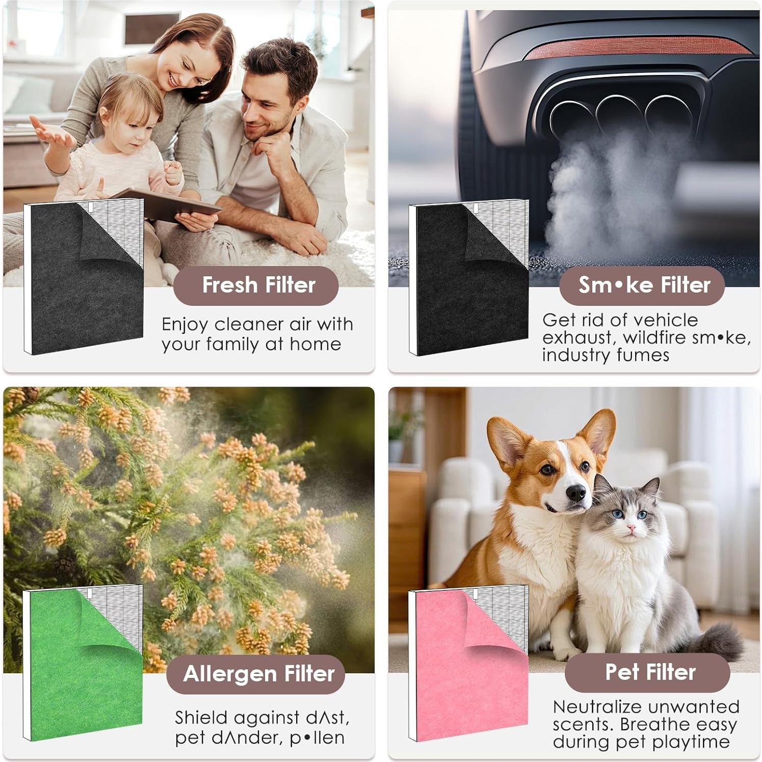 Filtros Pre-activos de Carbono HSIAMEN para Purificador Coway AP-1512HH