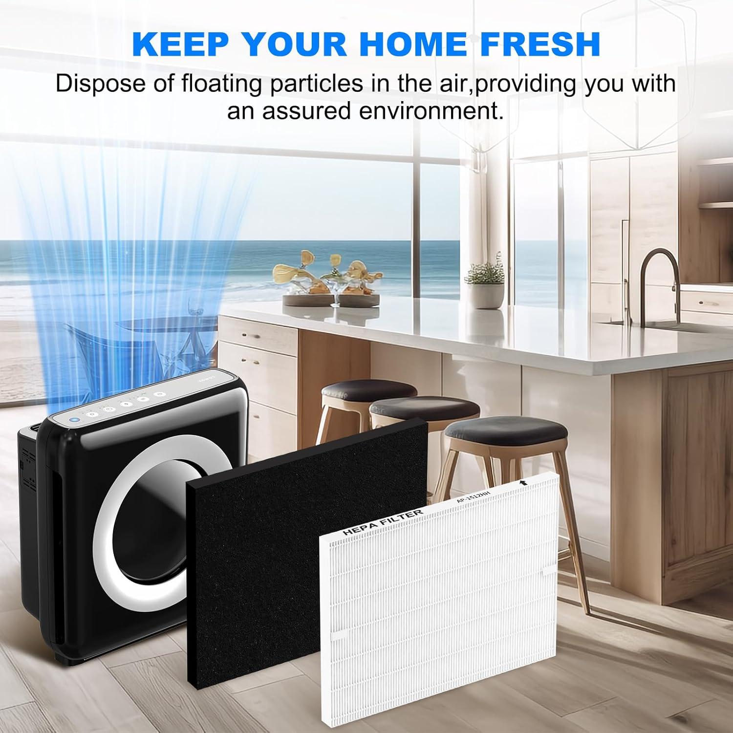 Juego de Filtros HEPA y Carbón Wolipury para Coway AP-1512HH