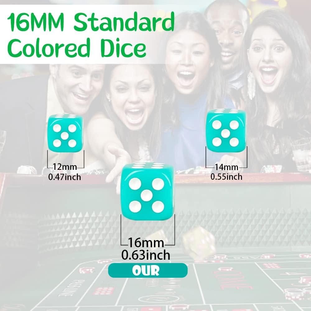 100 Dados de Colores 16mm SLSESIN con Caja Portátil