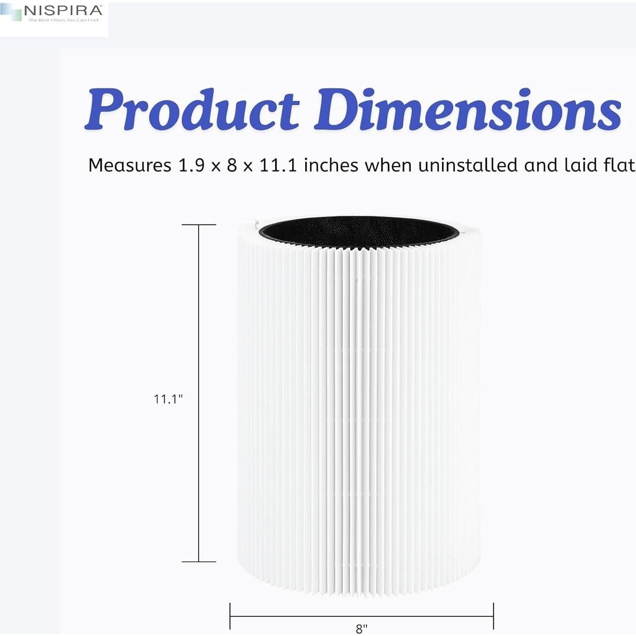 Filtro HEPA y Carbón Activado Nispira para Blueair 411 - 4 Piezas