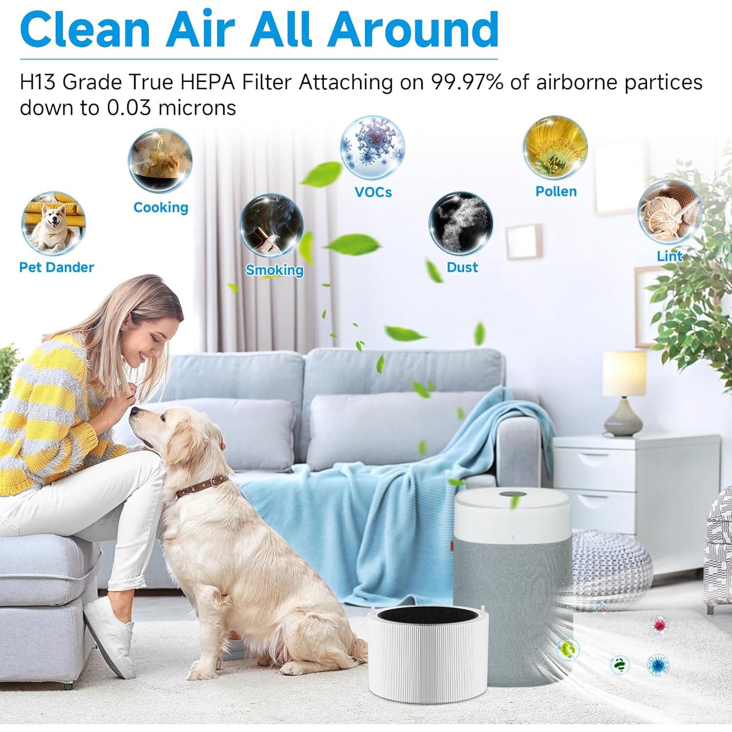 Filtro HEPA 3-en-1 Smilyan 211i Max para Purificador Blueair