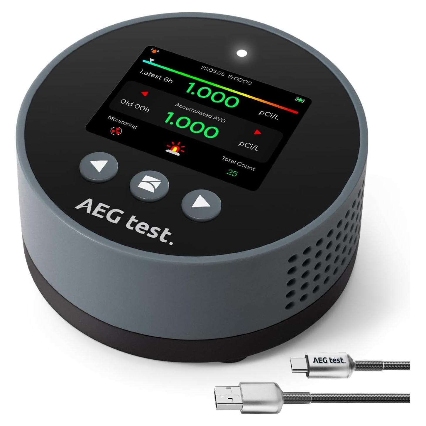 Detector de Radón AEGTEST HOUND-1085 Compacto Recargable