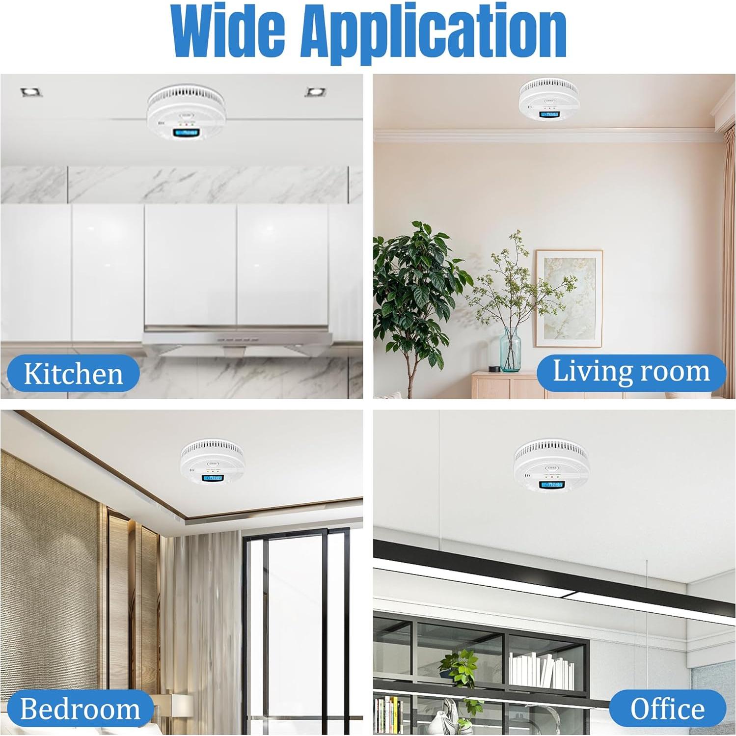 Detector de Humo y Monóxido de Carbono GQIRIL con Pantalla LCD
