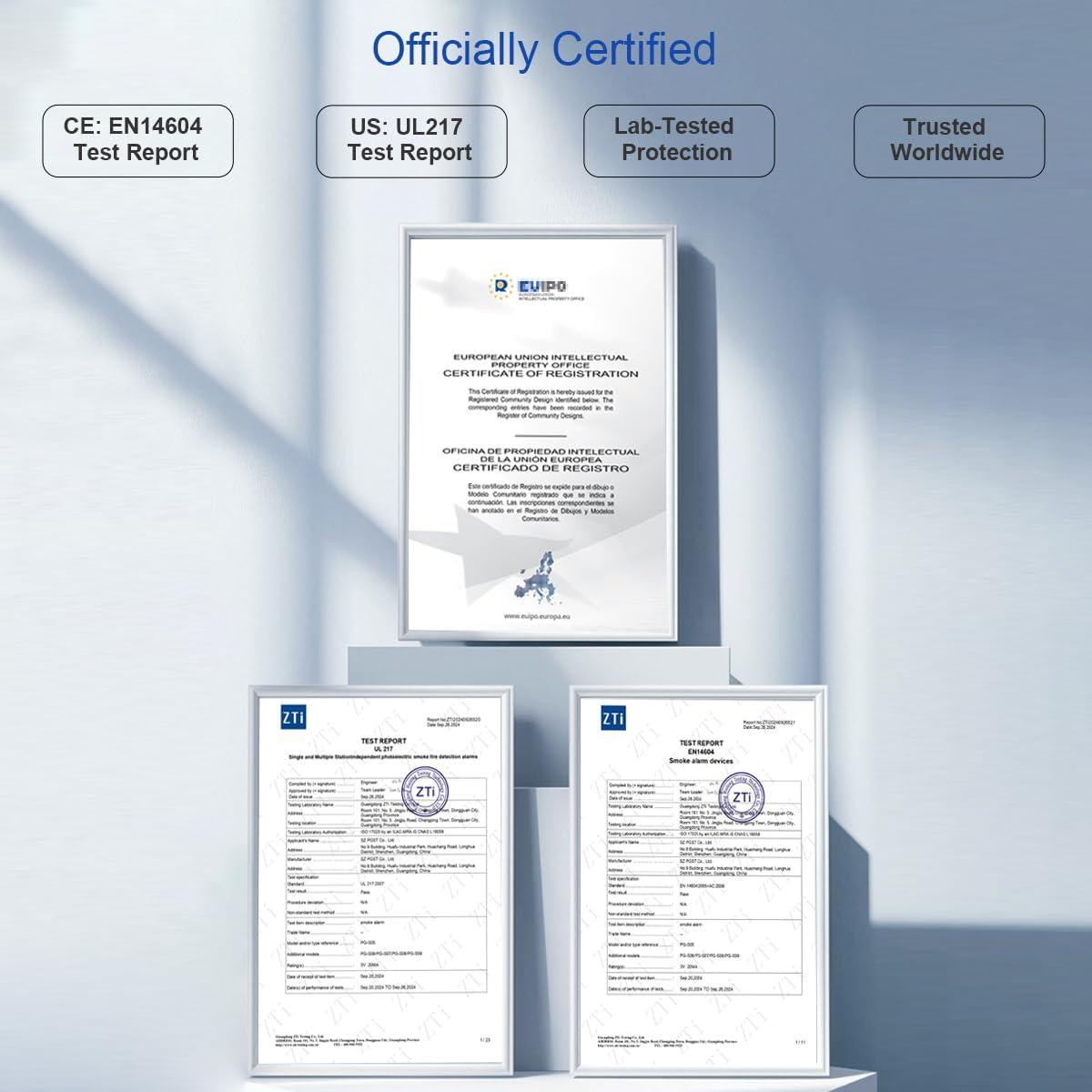 Detector de Humo EUREKA SHIELD PG-S08 con Batería de 10 Años