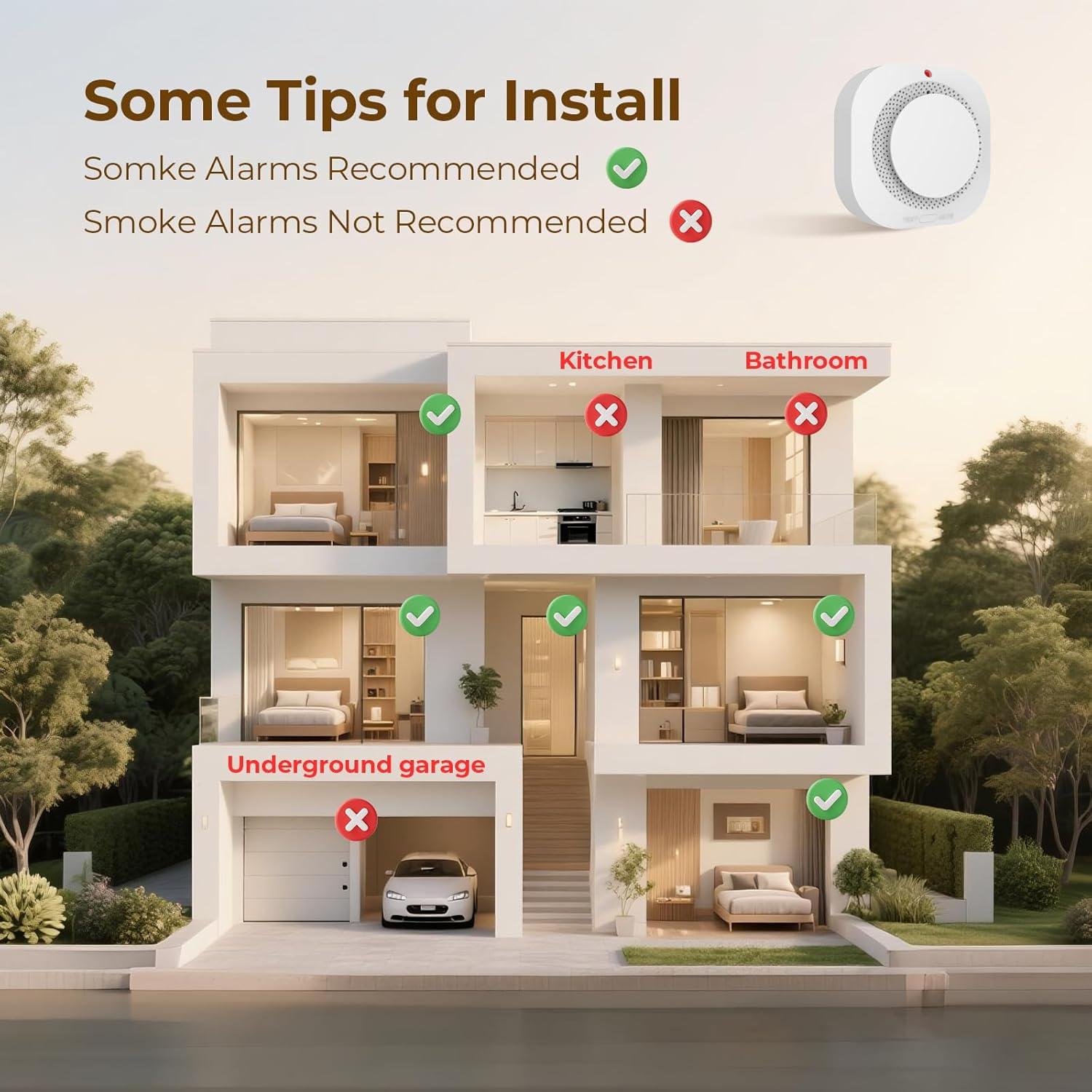 Detector de Humo a Batería PG-S11 - 3 Unidades, Sensor 10 Años