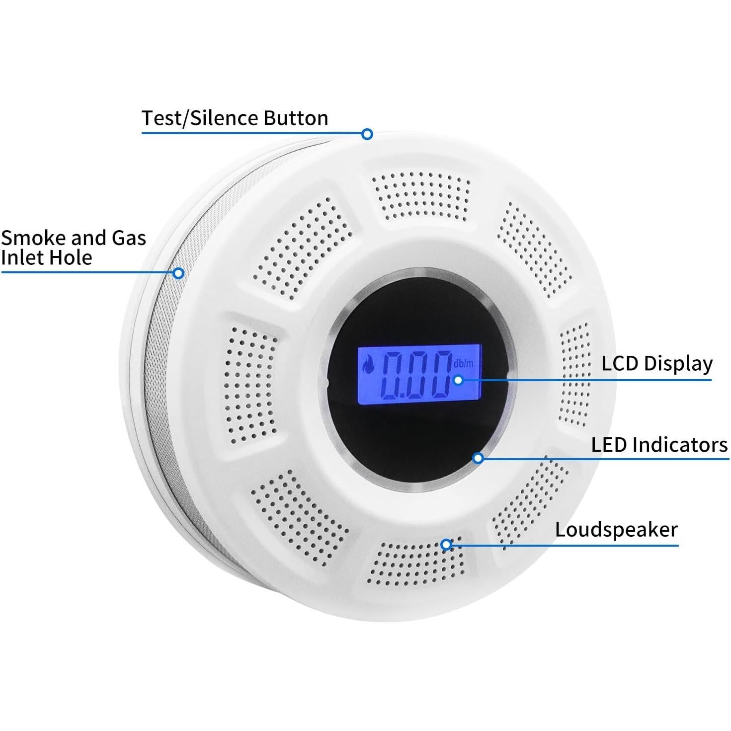 Detector de Humo y Monóxido GiiHoo JKD-541COM-R Inalámbrico