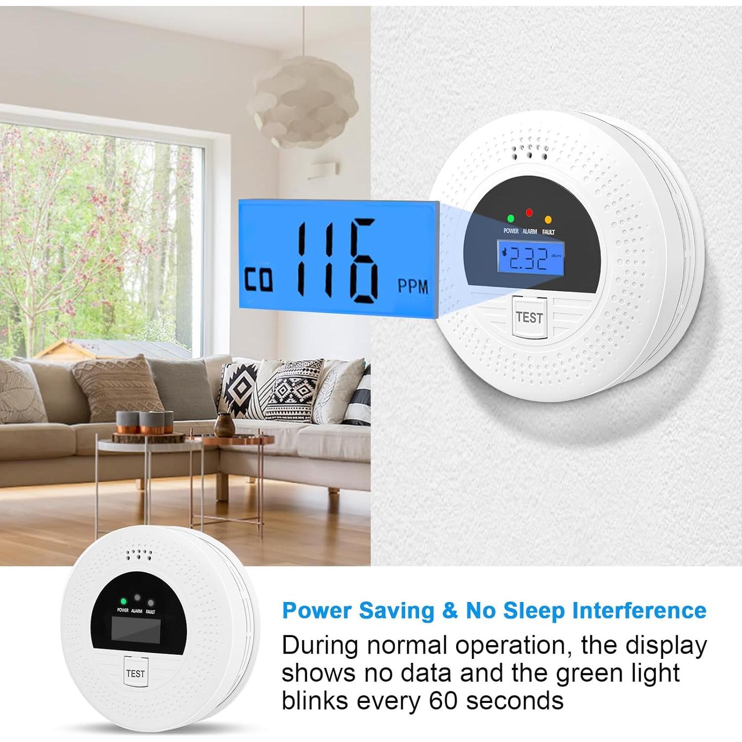 Detector de Humo y Monóxido de Carbono Soewolit - Paquete de 2