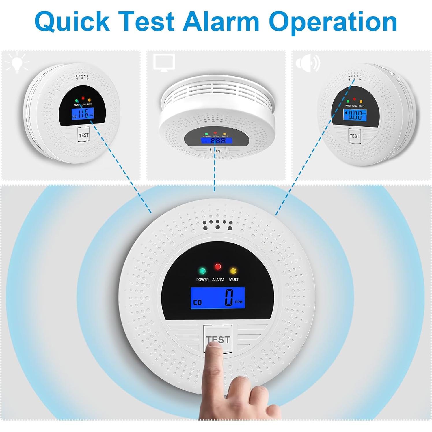 Detector de Humo y Monóxido de Carbono Soewolit - Paquete de 2