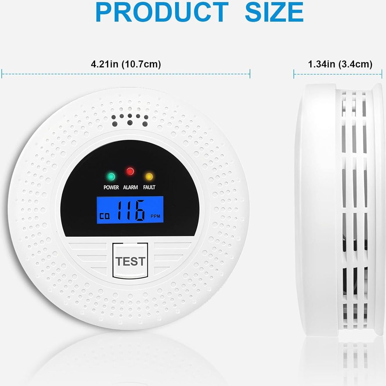 Detector de Humo y Monóxido de Carbono Soewolit - Paquete de 2