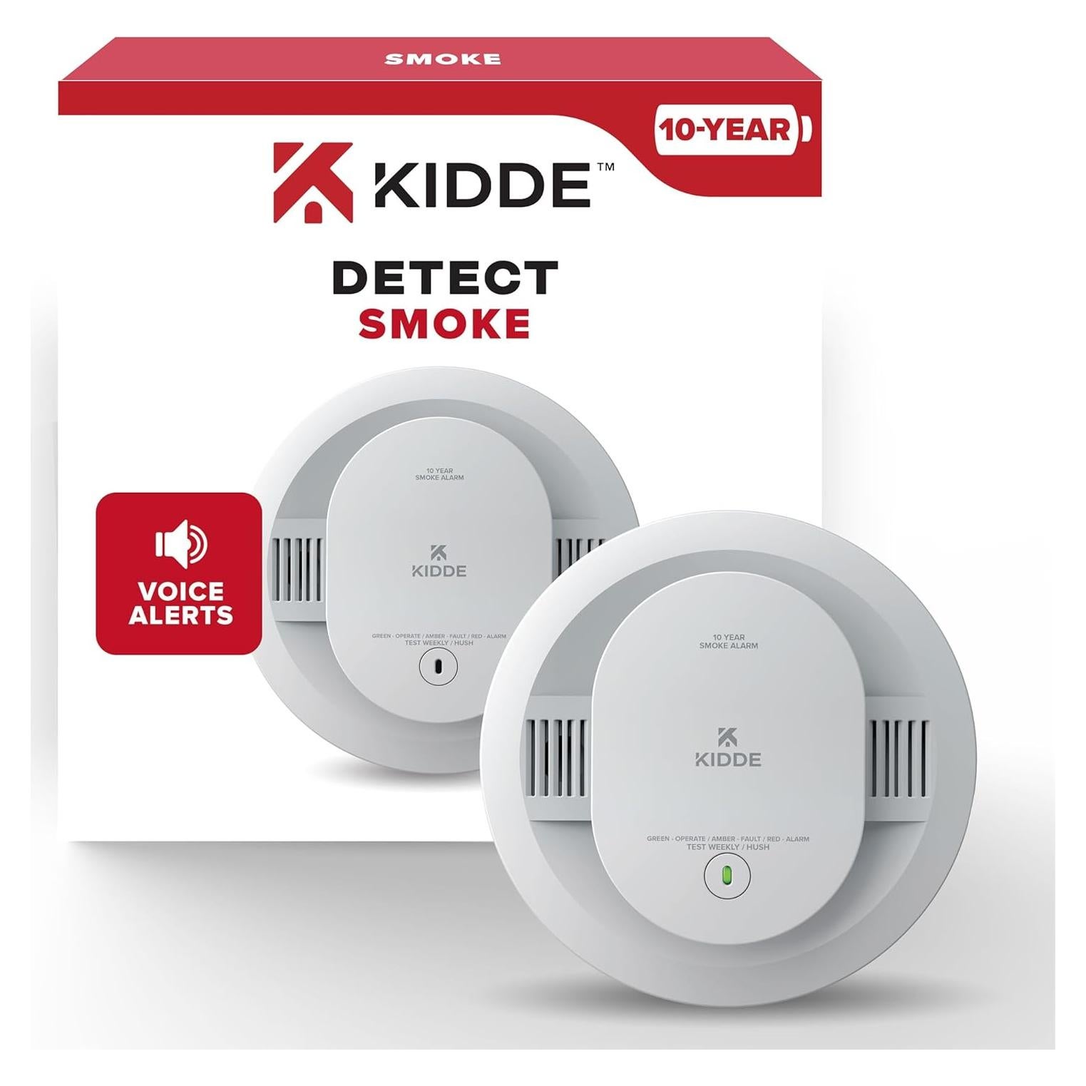 Detector de Humo Kidde 20SD10-V, Batería 10 Años, Alarma 85dB