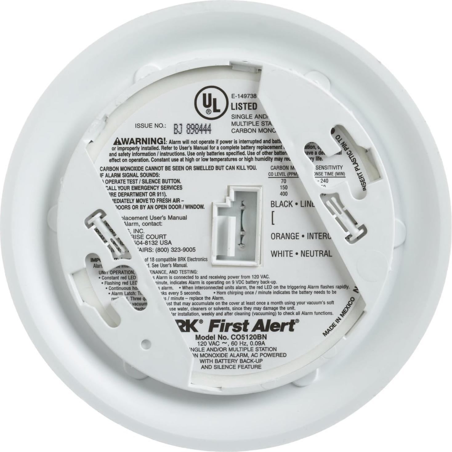 Alarma de Monóxido de Carbono Primera Alerta CO5120BN - Paquete de 2