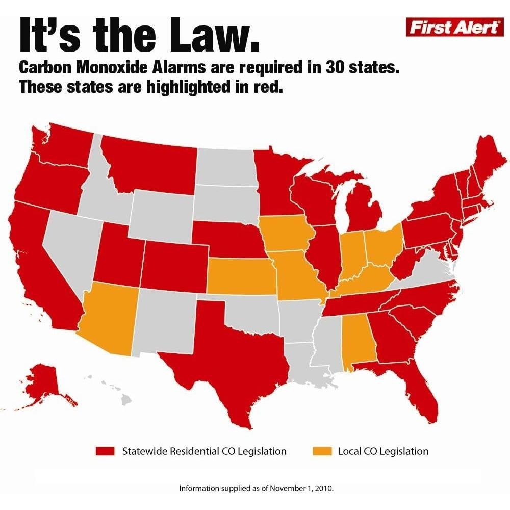 Alarma de Monóxido de Carbono Primera Alerta CO5120BN - Paquete de 2