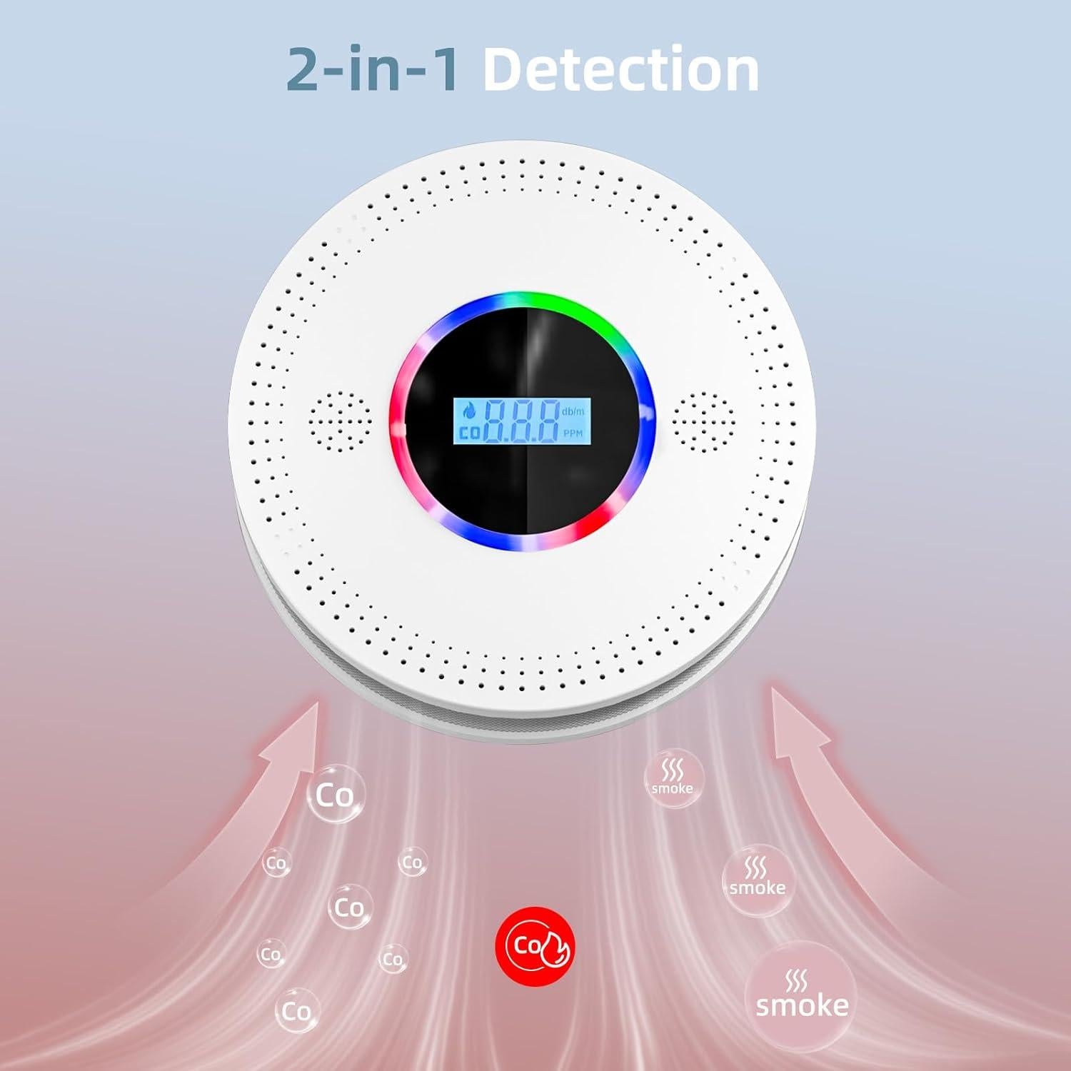 Detector de Humo y Monóxido de Carbono SHYEEH CDR-813 2 en 1