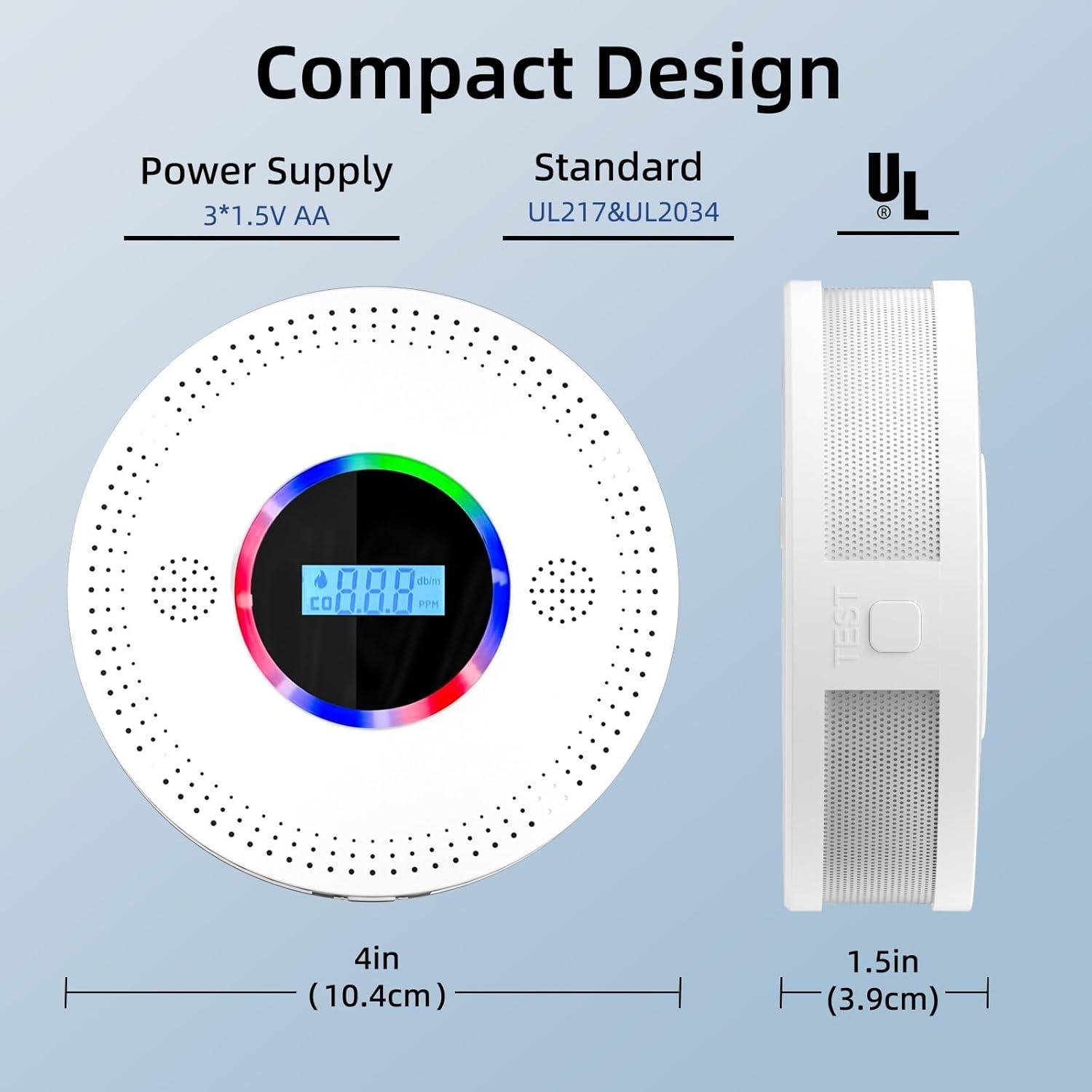 Detector de Humo y Monóxido de Carbono SHYEEH CDR-813 2 en 1