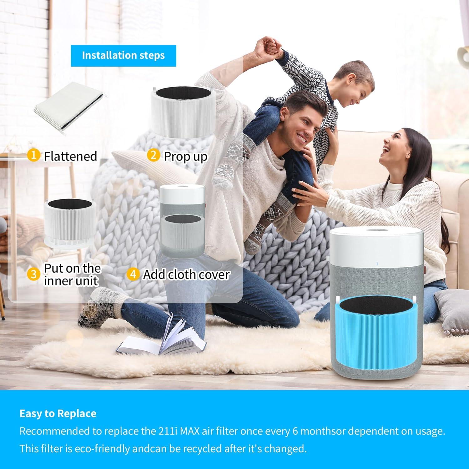 Filtro de Reemplazo HillClean 211i Max HEPA y Carbón Activado