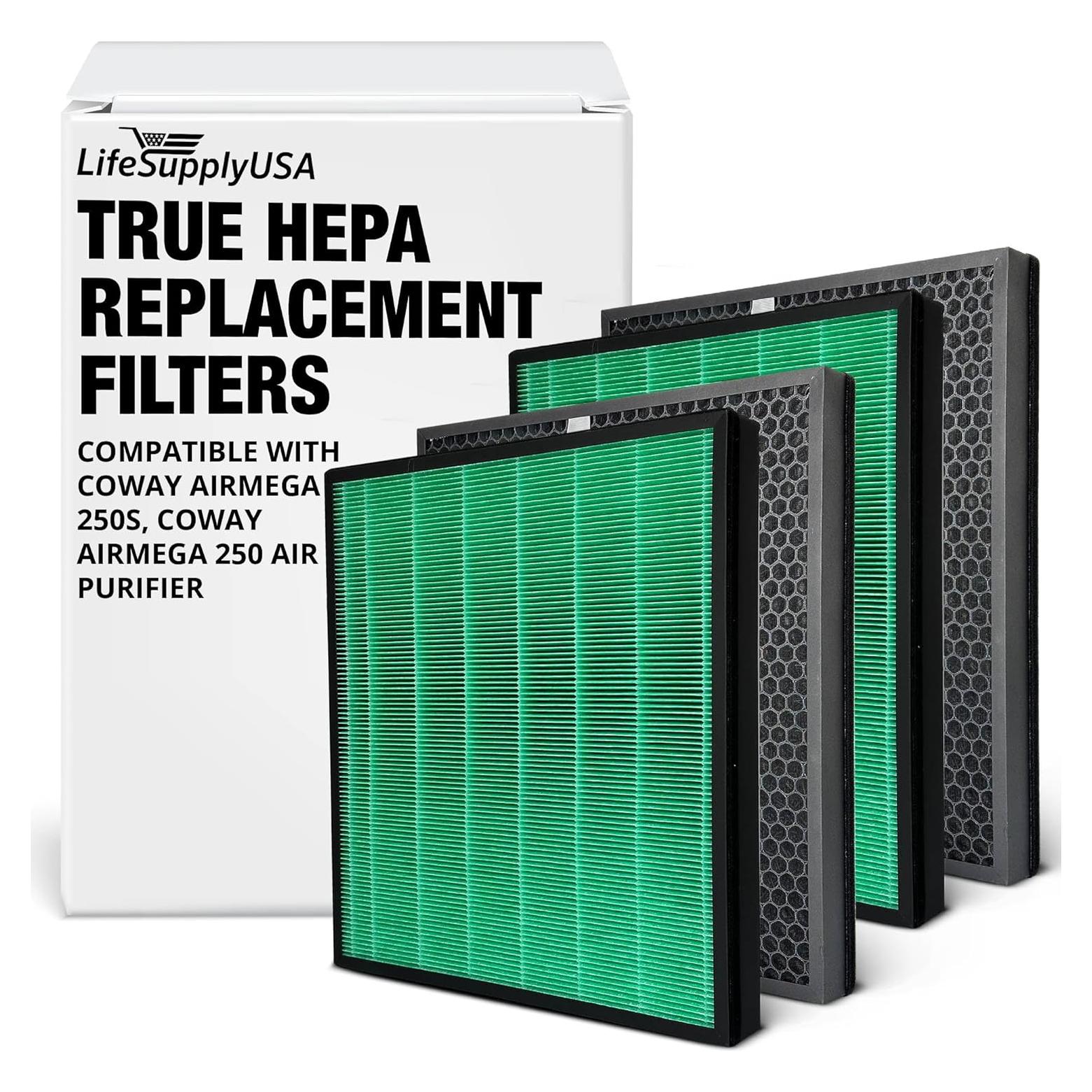 Filtro True HEPA LifeSupplyUSA 2-Pack para Coway Airmega 250
