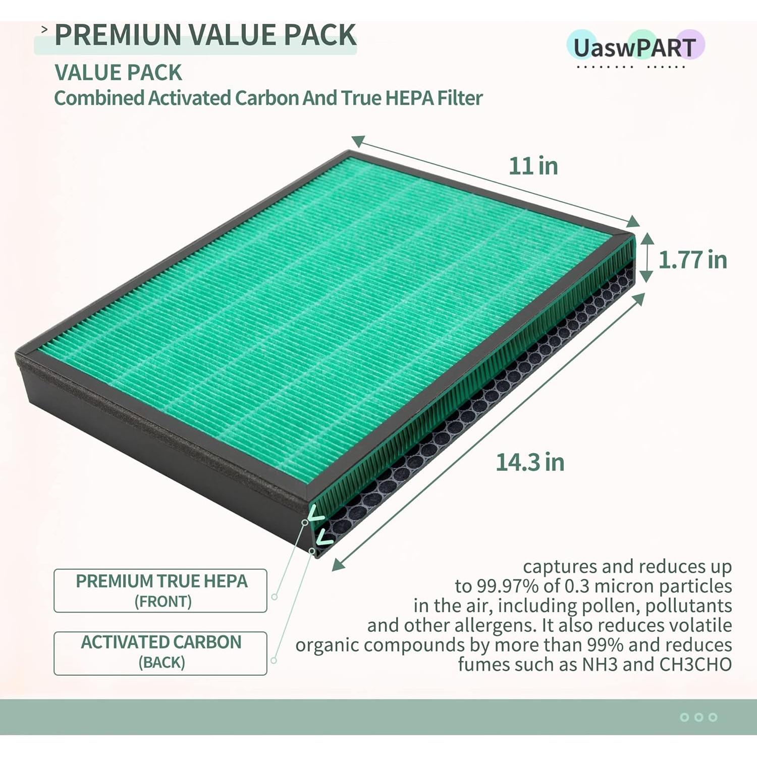 Filtro de Reemplazo HEPA H13 UaswPART 400/400S para Coway