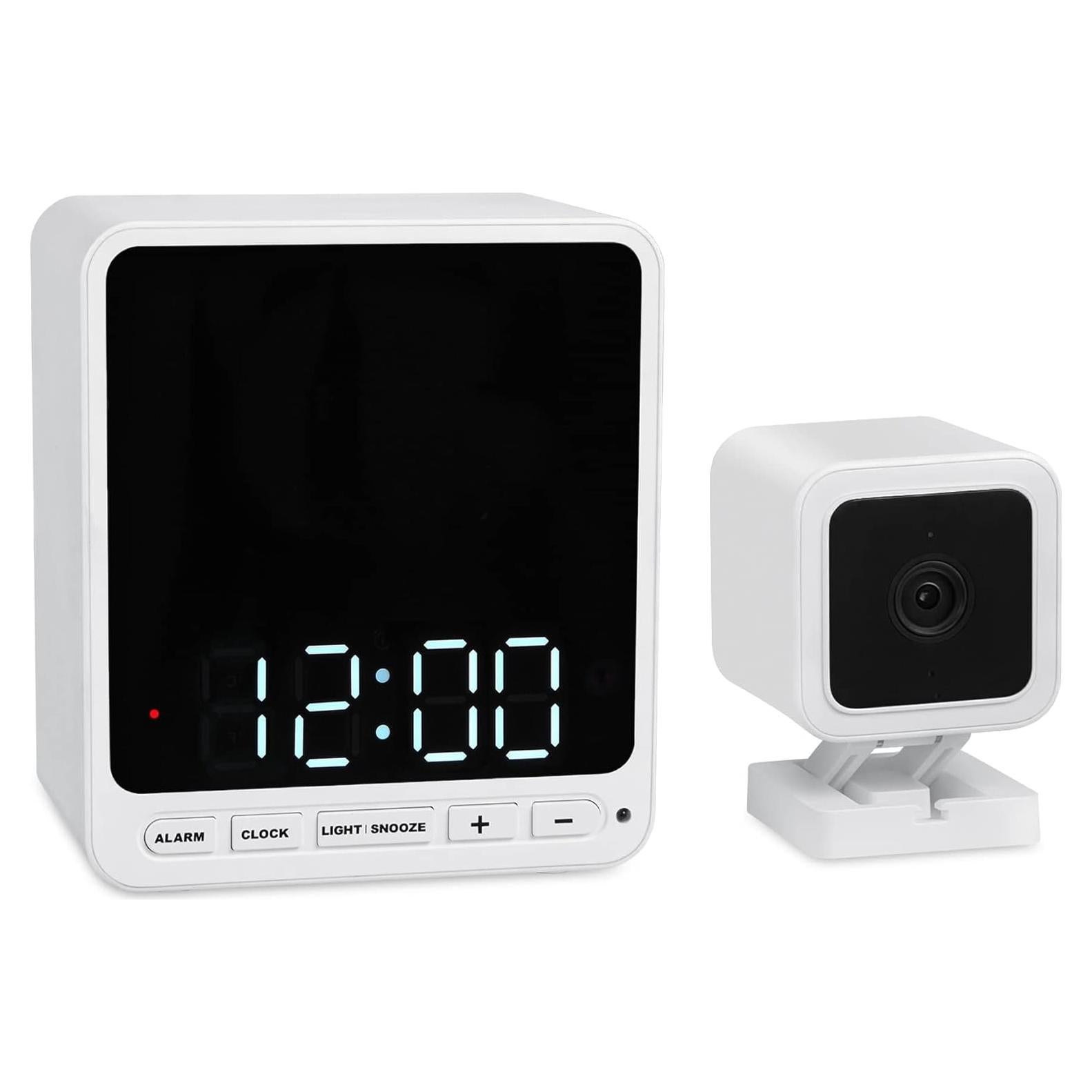 Funda de Cámara de Reloj Despertador Wasserstein para Wyze Cam V3/V4/Pro - Protección Discreta (Blanco)