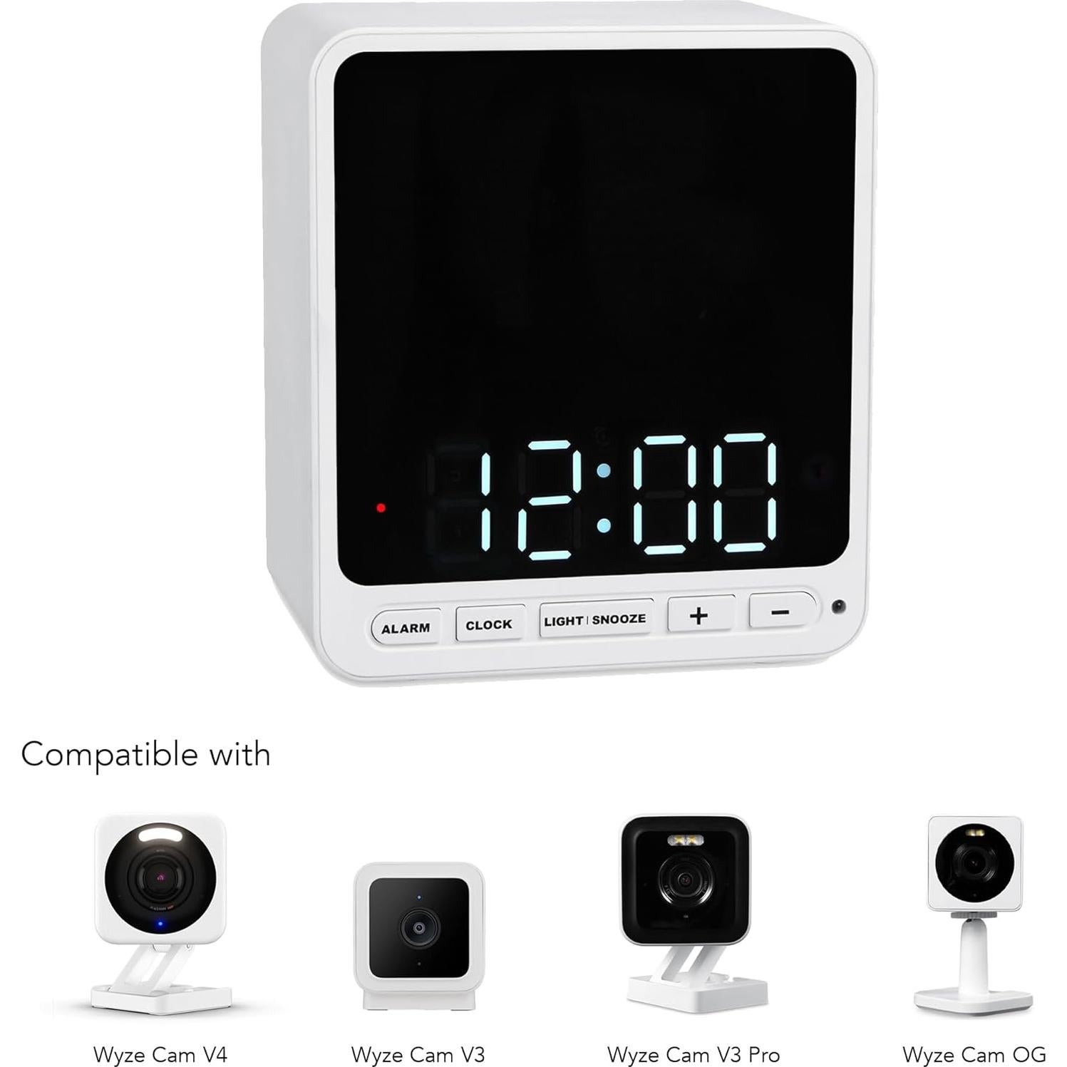 Funda de Cámara de Reloj Despertador Wasserstein para Wyze Cam V3/V4/Pro - Protección Discreta (Blanco)