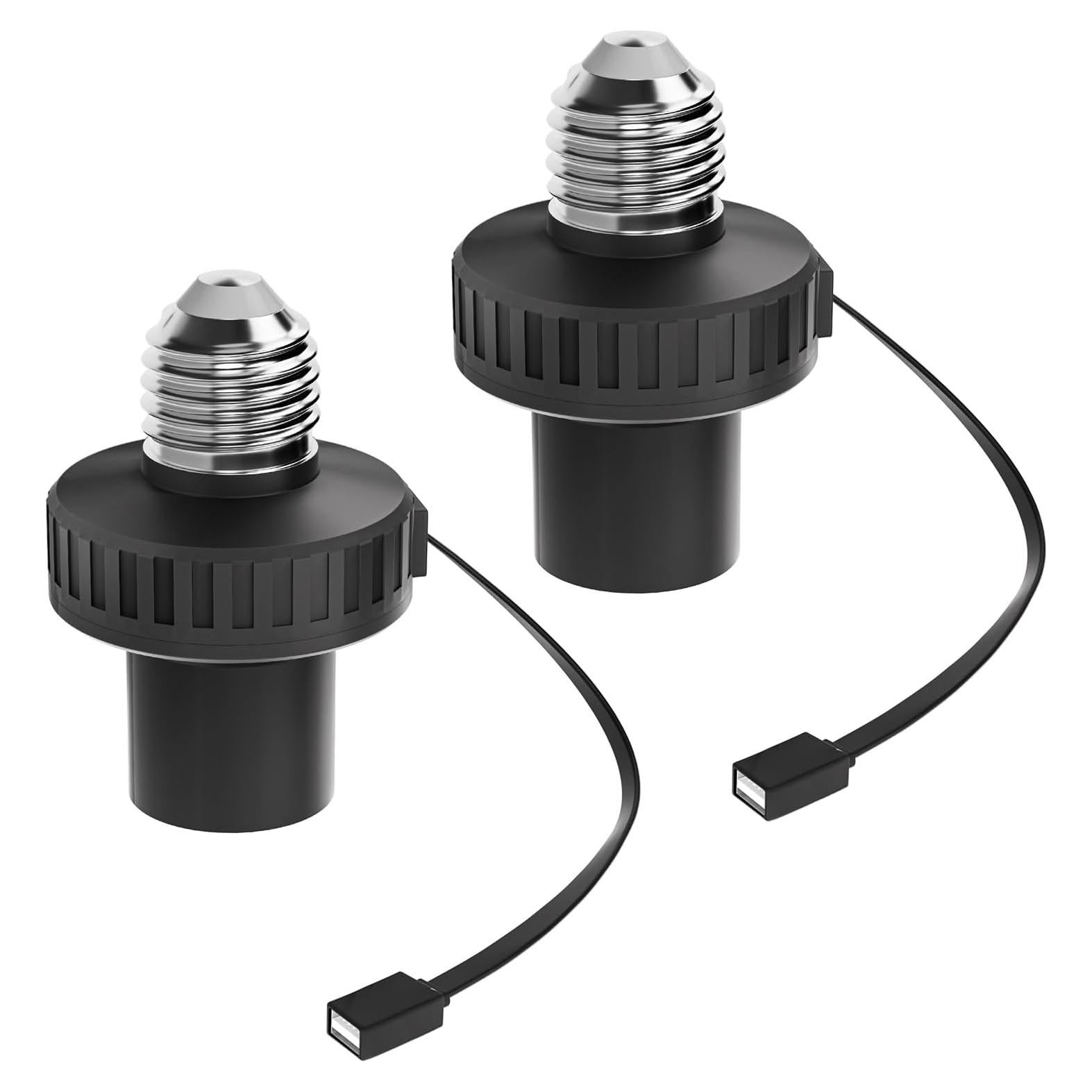 Adaptador de Enchufe de Lámpara UYODM USB E26 5V 2A Negro
