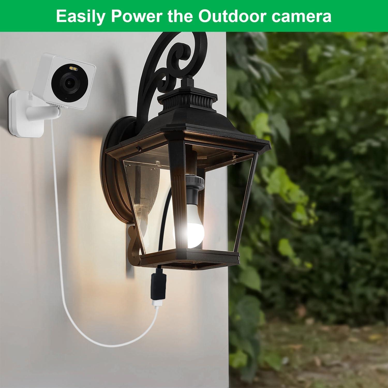 Adaptador de Enchufe de Lámpara UYODM USB E26 5V 2A Negro