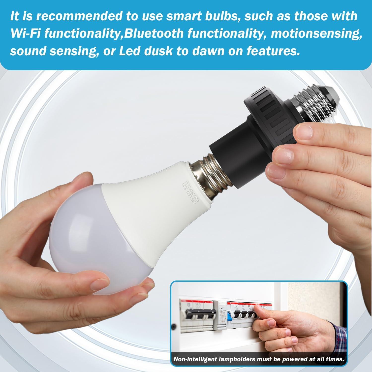 Adaptador de Enchufe de Lámpara UYODM USB E26 5V 2A Negro