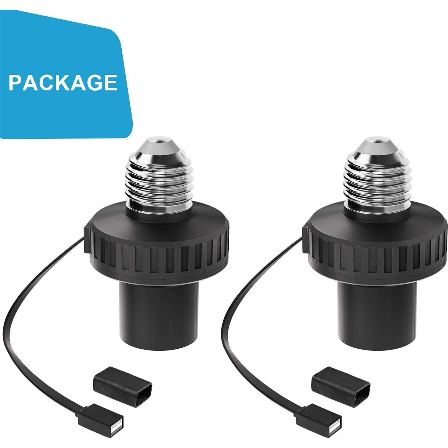 Adaptador de Enchufe de Lámpara UYODM USB E26 5V 2A Negro