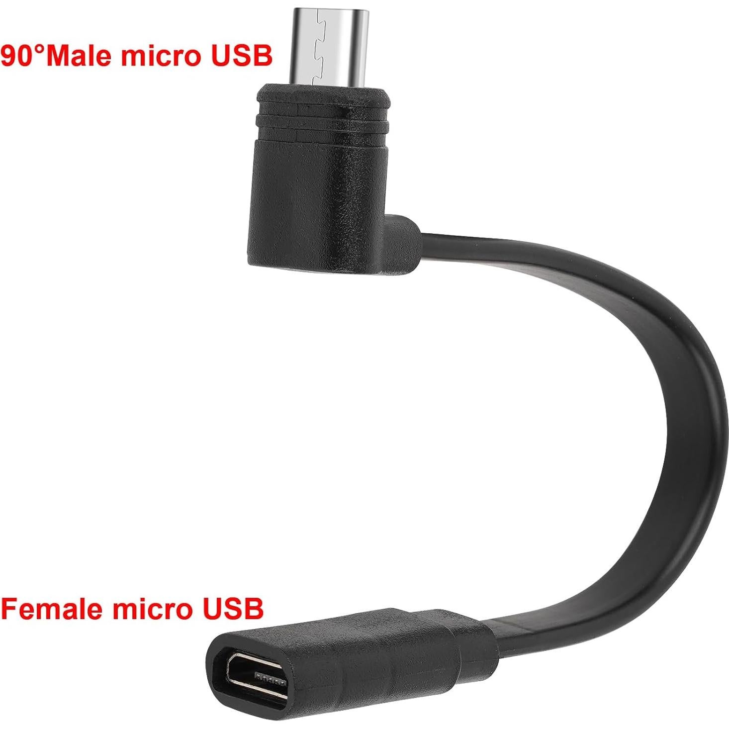 Cable Extensión Micro USB en L Uogw 2 Pack 12.7 cm para Wyze Cam
