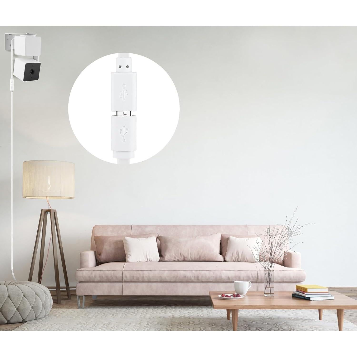 Paquete de 4 Cables de Extensión Micro USB SMAYS para WYZE Cam Pan v3