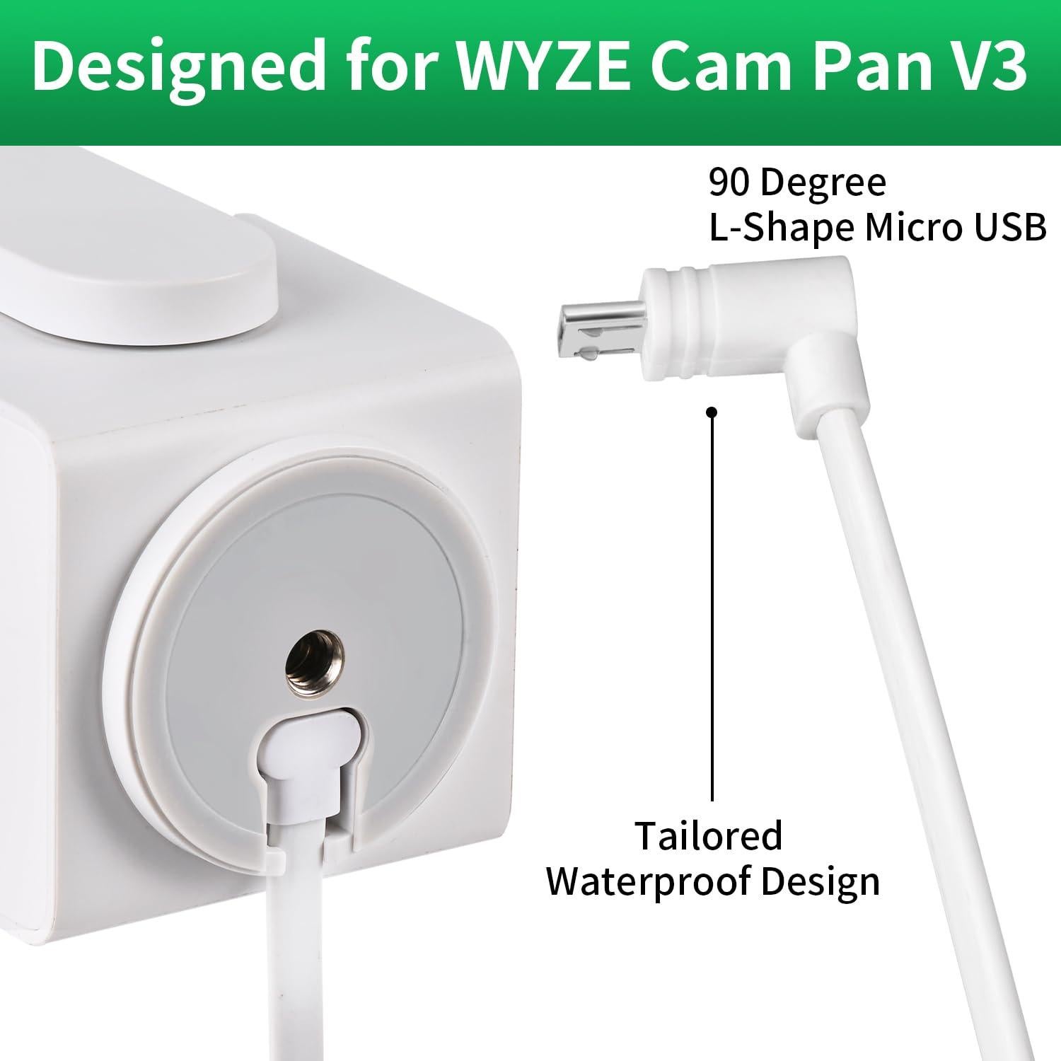 2Pack Cable de Extensión de Poder 7.5m Goldtime para WYZE Cam Pan V3