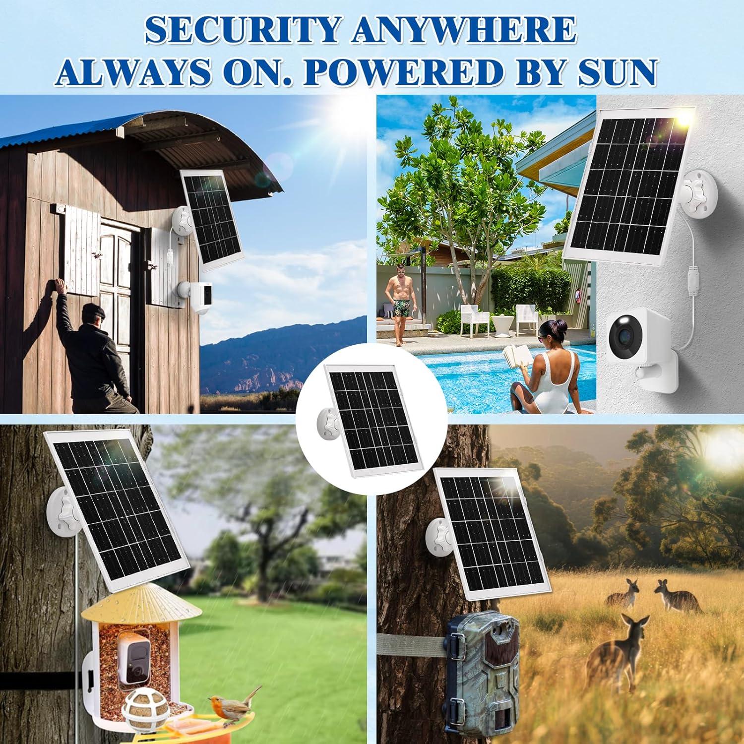 Paquete de 2 Paneles Solares BECOMFY 8W para Cámaras Inalámbricas