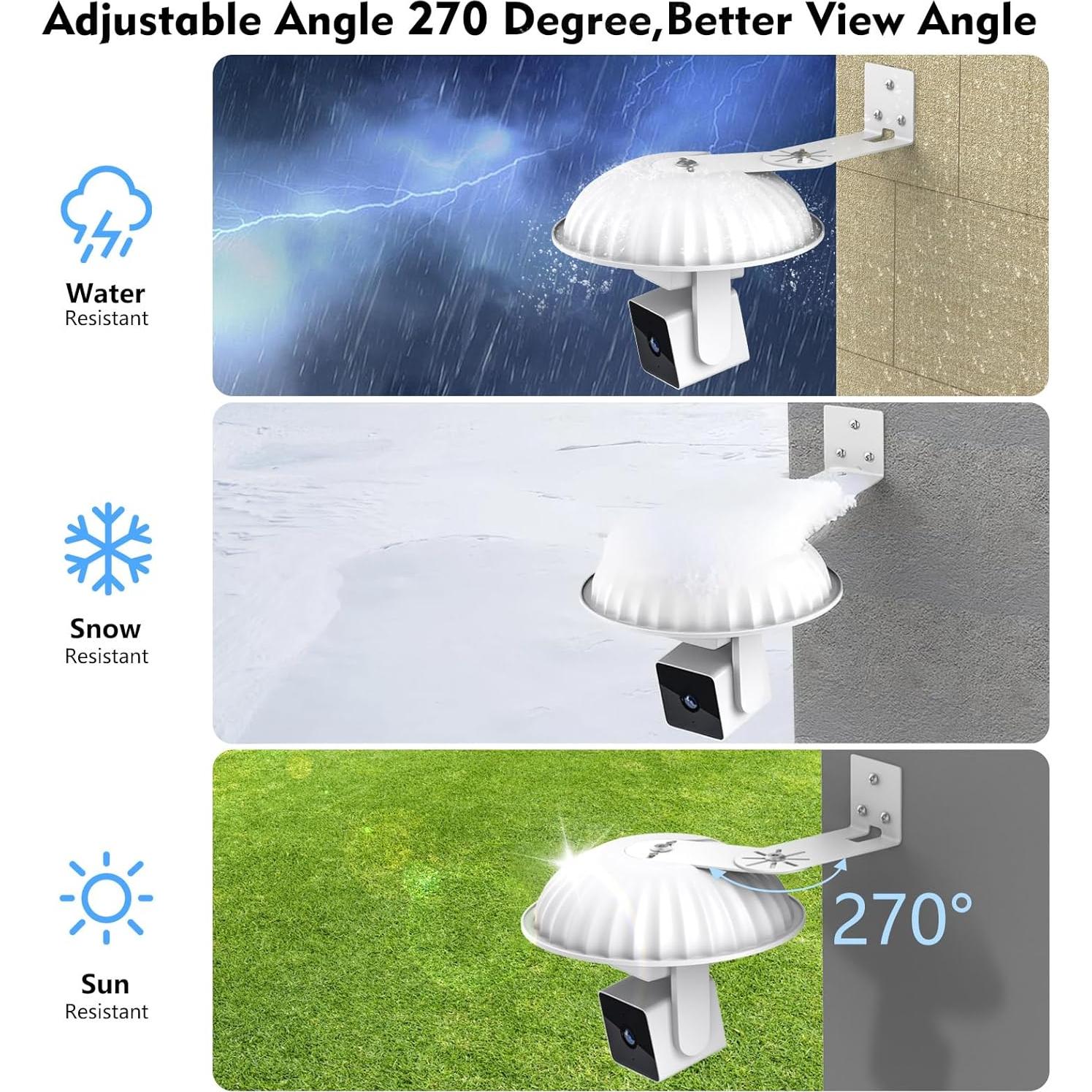 Paquete de 2 Soportes de Pared con Cubierta para WYZE Cam V3