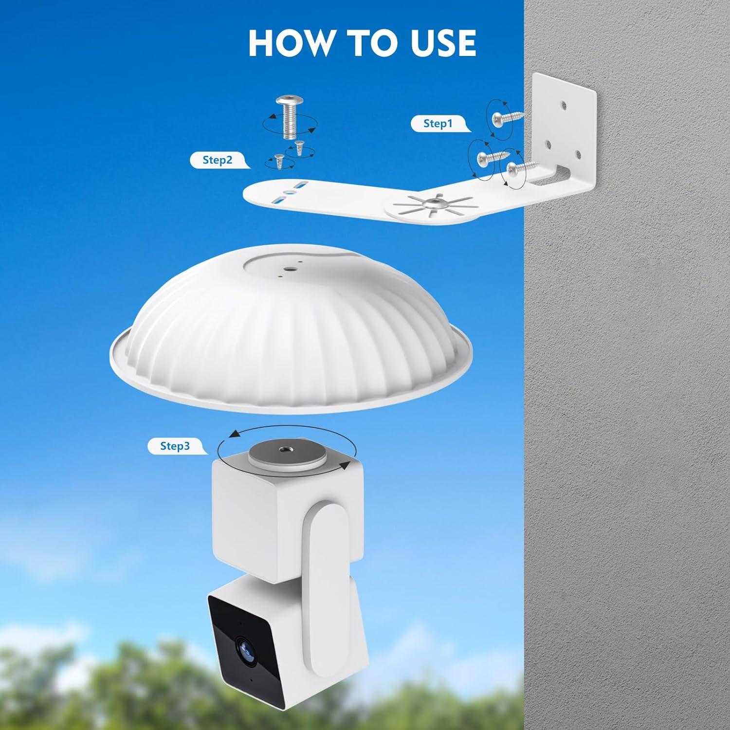 Paquete de 2 Soportes de Pared con Cubierta para WYZE Cam V3