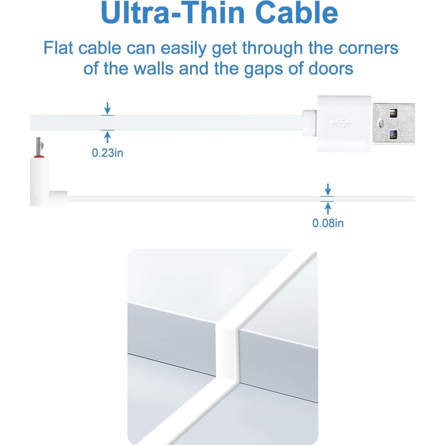 Cable de Extensión Micro USB LFFW 6m para Wyze Cam V3/V4