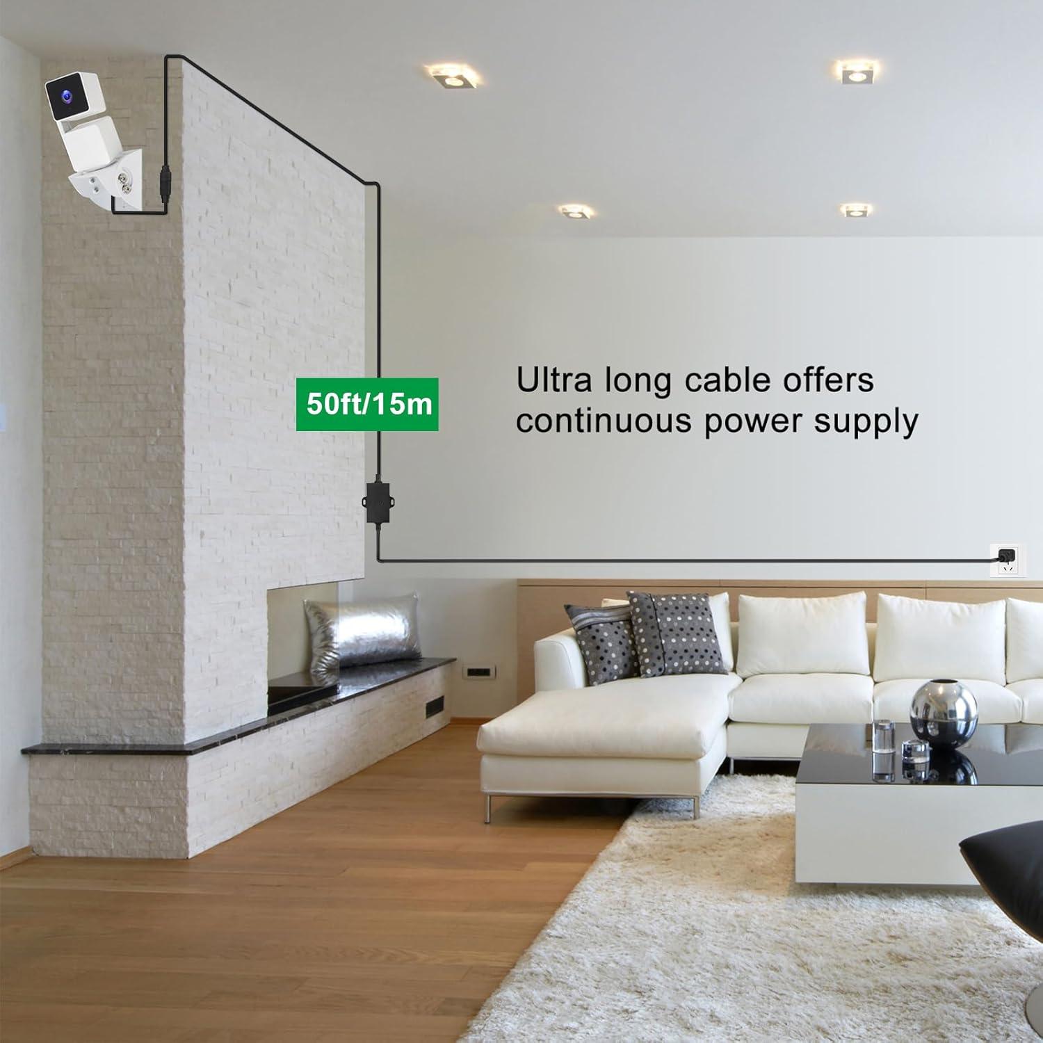 Adaptador de Poder Uogw 50ft y 20ft para Wyze Cam