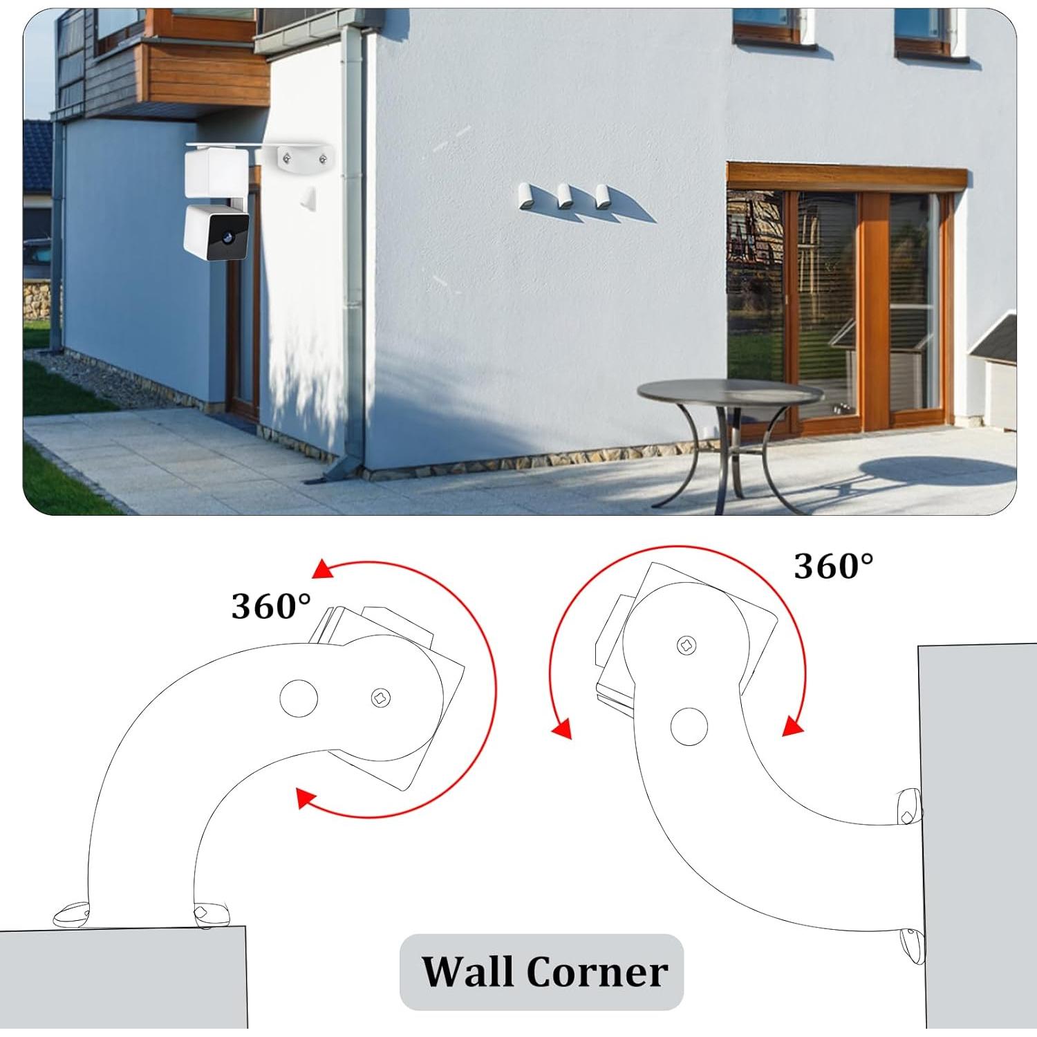 Soporte de Pared de Esquina Metal Voyaux para Wyze Cam - Paquete de 2
