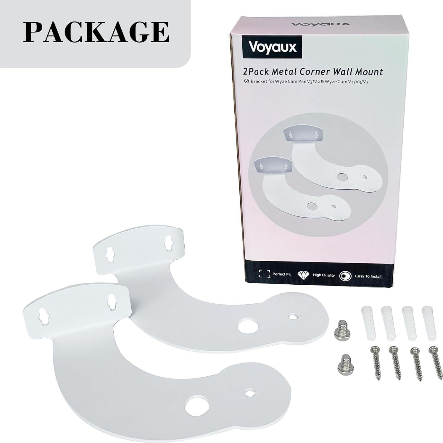 Soporte de Pared de Esquina Metal Voyaux para Wyze Cam - Paquete de 2