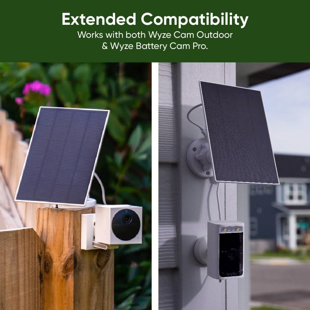 Panel Solar Wyze para Cámara Exterior - Carga 2.5W Resistente