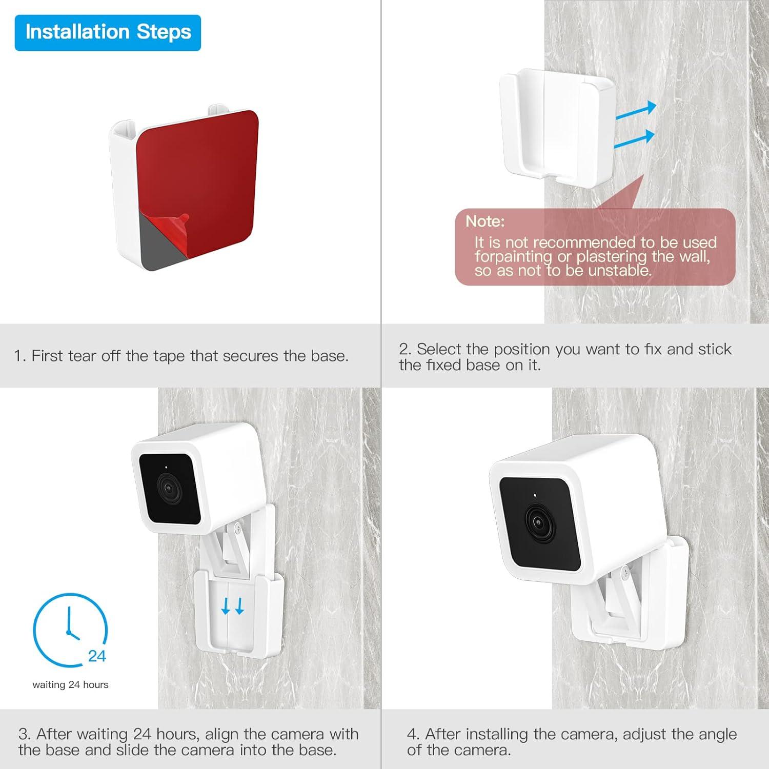 Kit de Montaje en Pared HOLACA para Wyze Cam V3 - 3 Pack Adhesivo