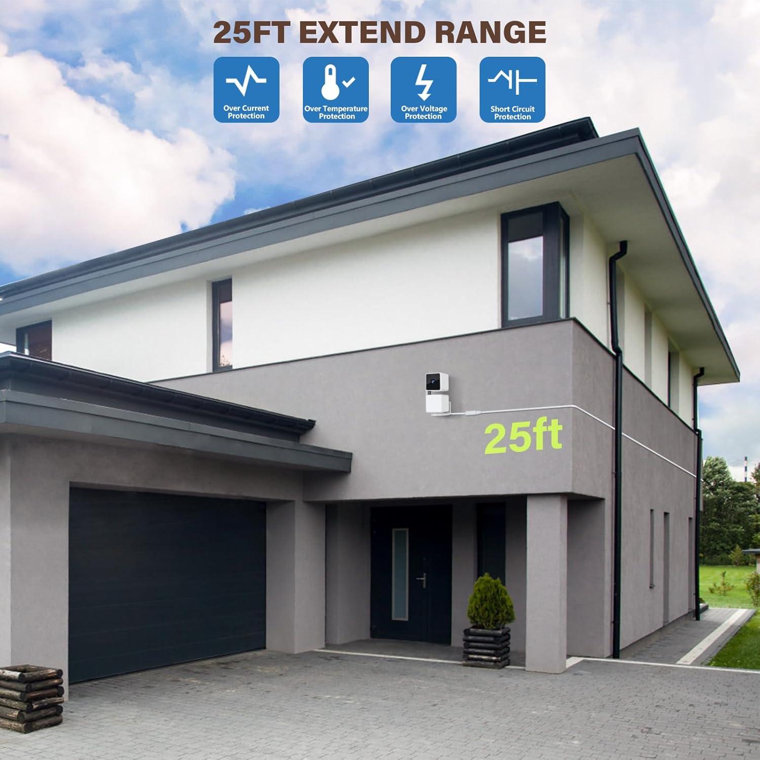 Cable de Extensión Micro USB 7.5m Goldtime para WYZE Cam