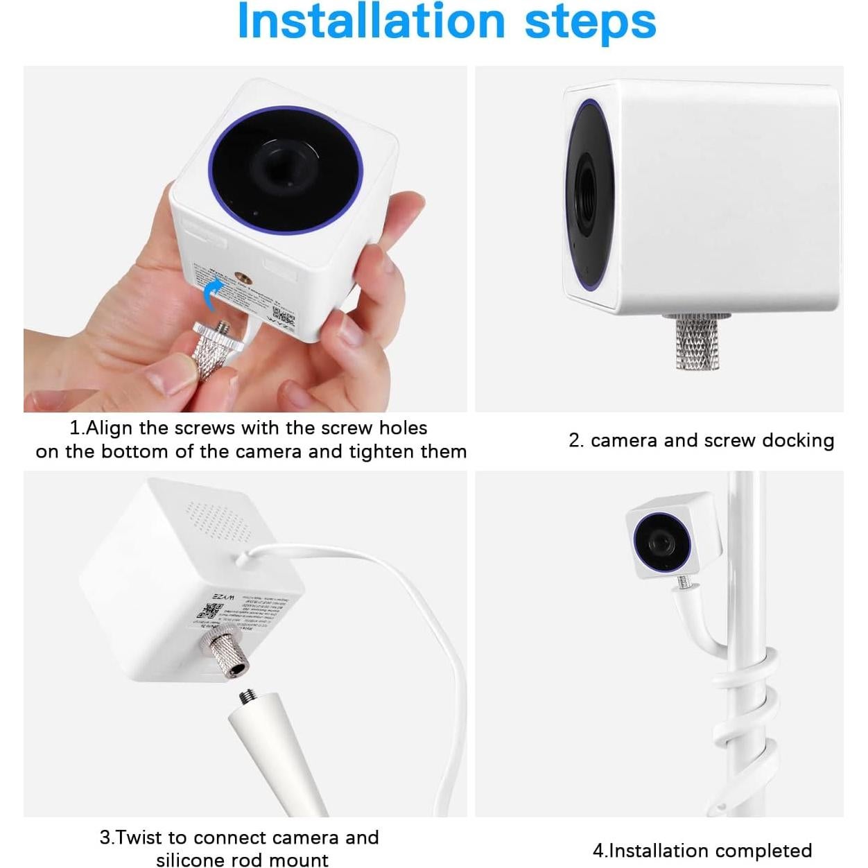 Soporte flexible para cámara Wyze Cam OG/V3/V4 - 44.5 cm, 2 paquetes