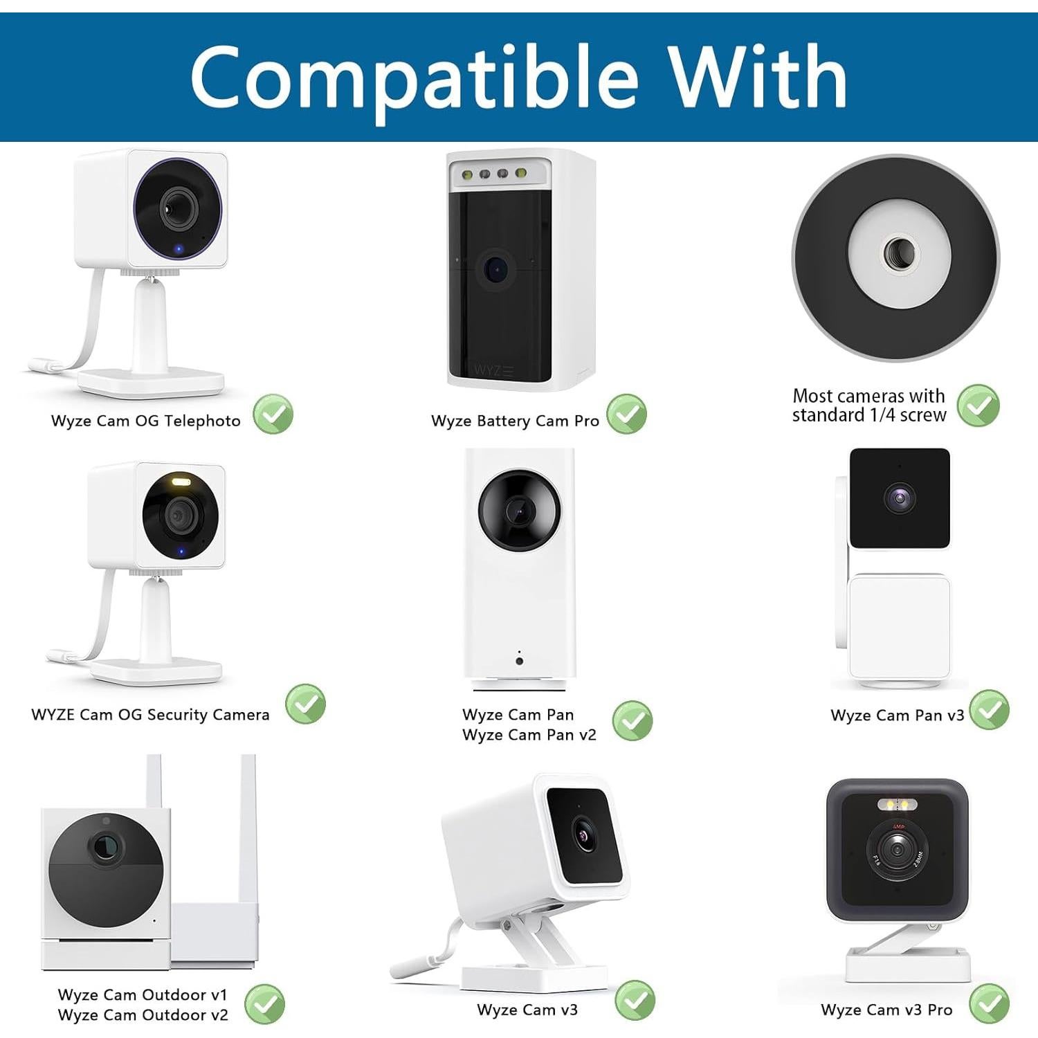 Soporte flexible para cámara Wyze Cam OG/V3/V4 - 44.5 cm, 2 paquetes