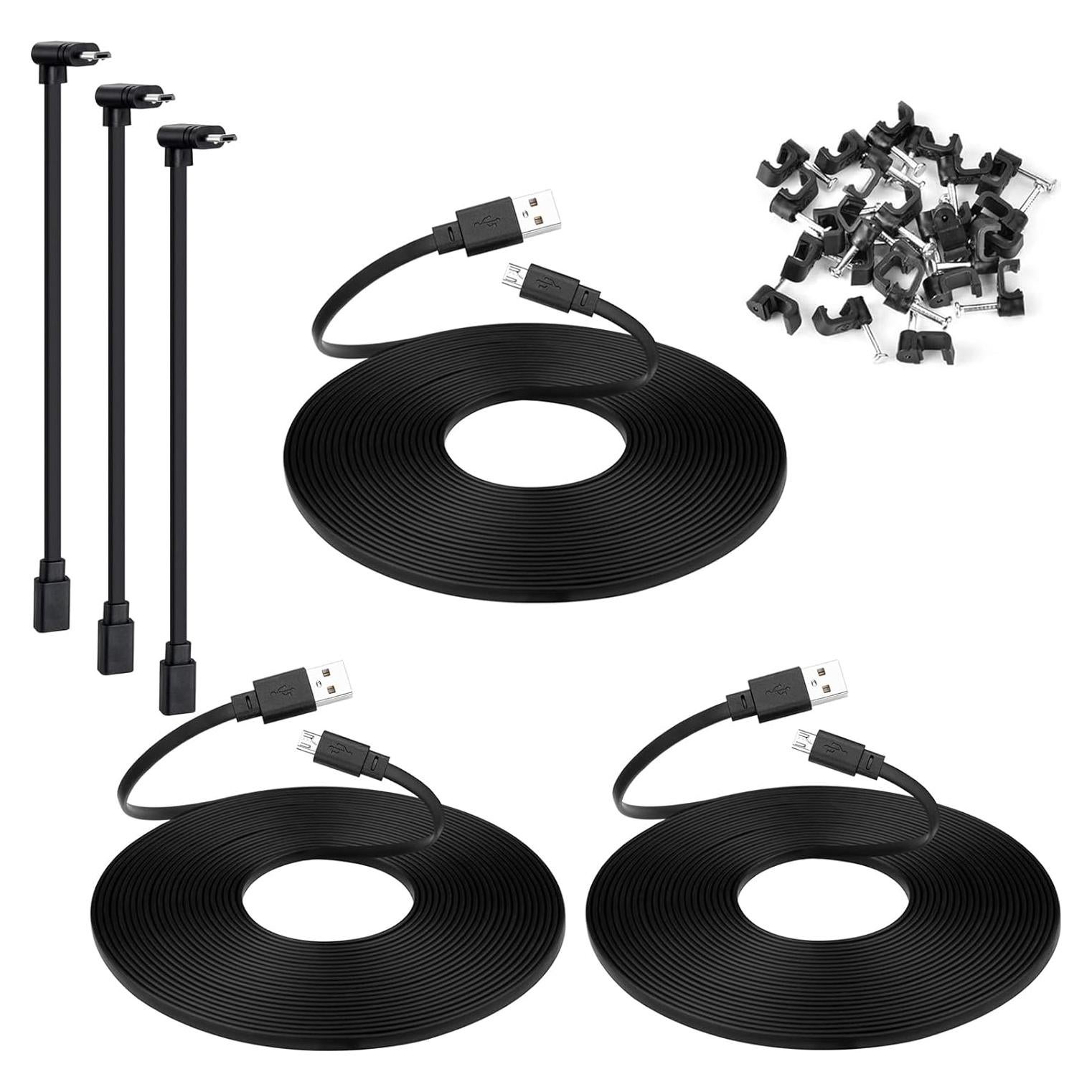 Paquete de 3 Cables Micro USB 7.62 m SMAYS Negro